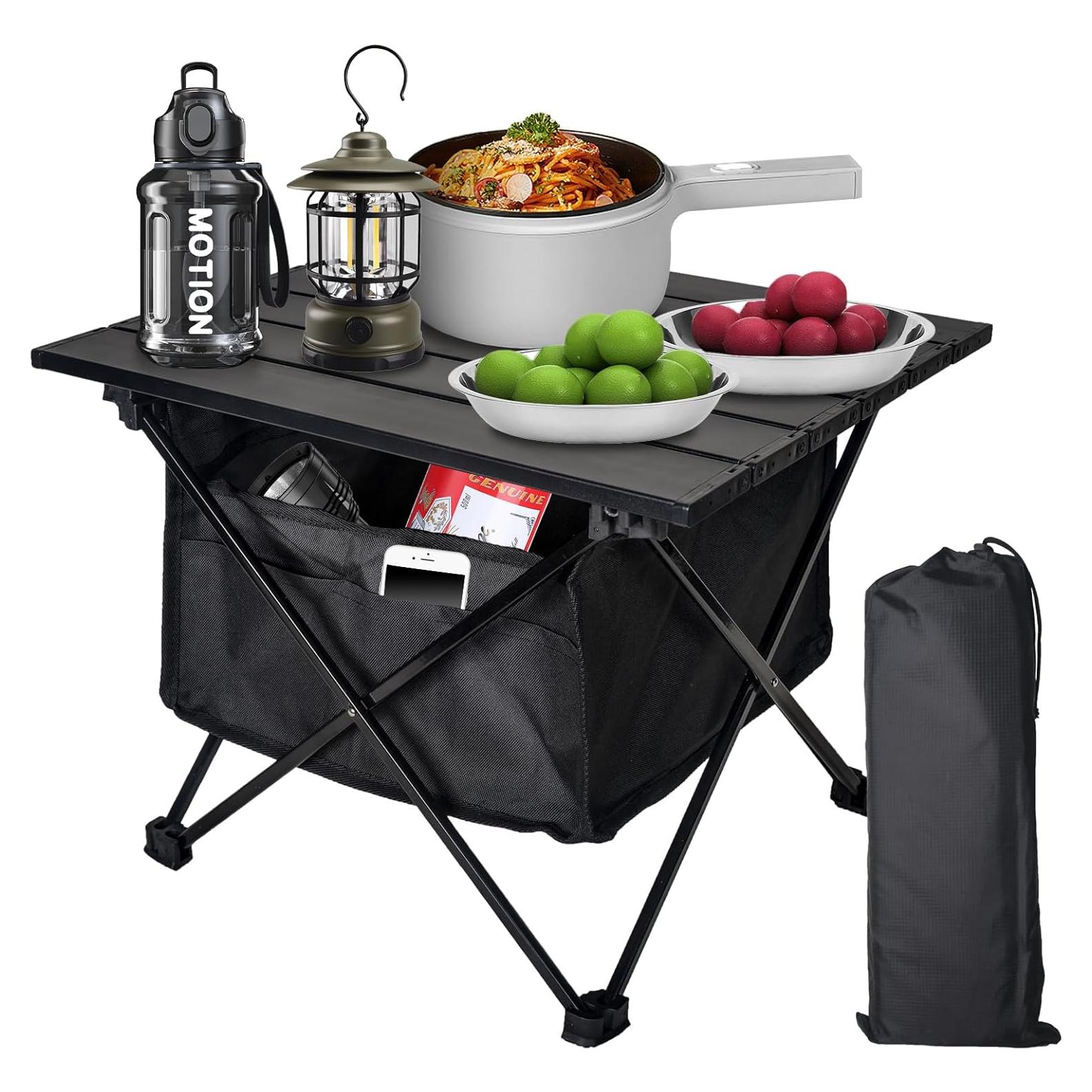 Mesa Plegable de Camping Audoyon 40x32 cm Negra