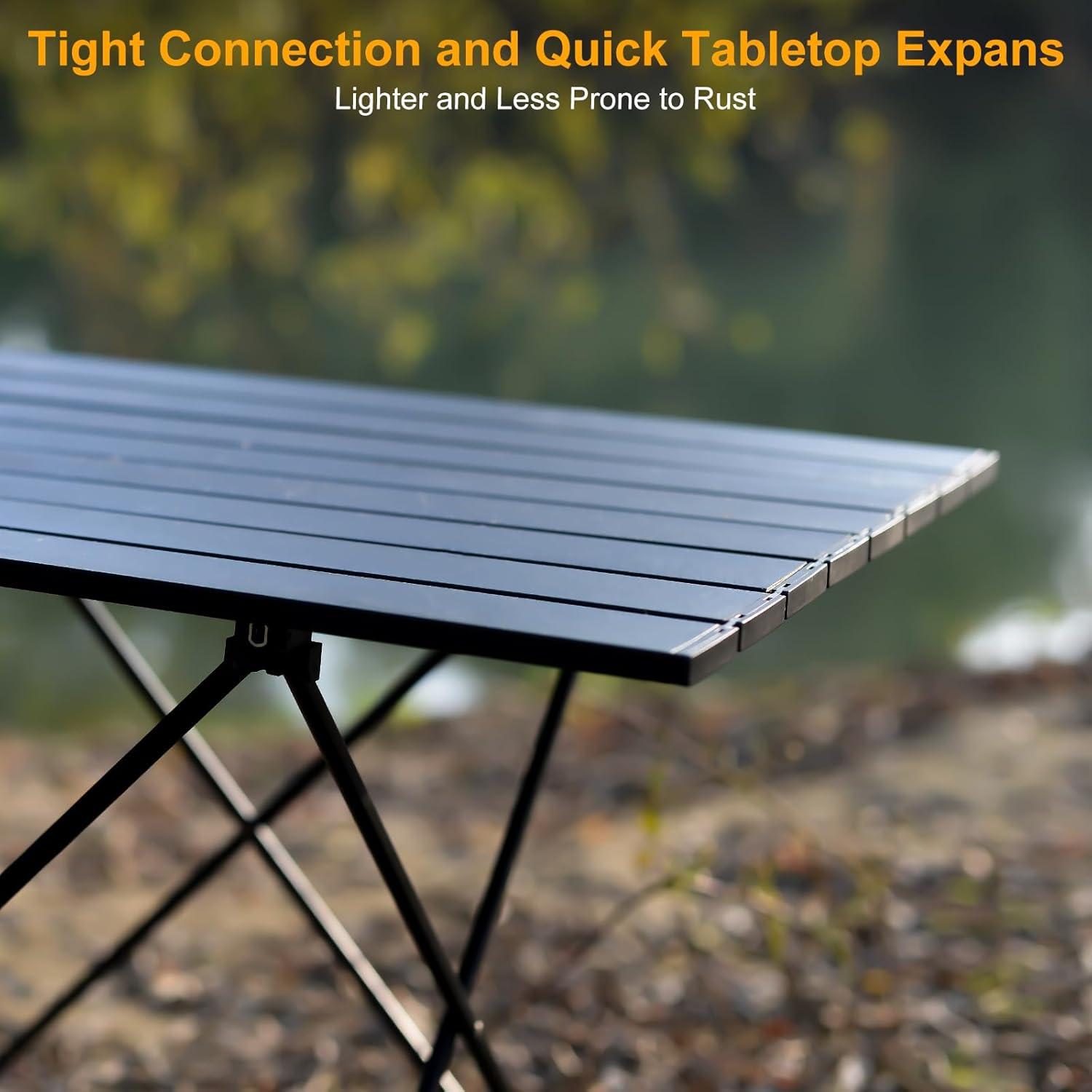 Mesa Plegable de Camping Audoyon 40x32 cm Negra