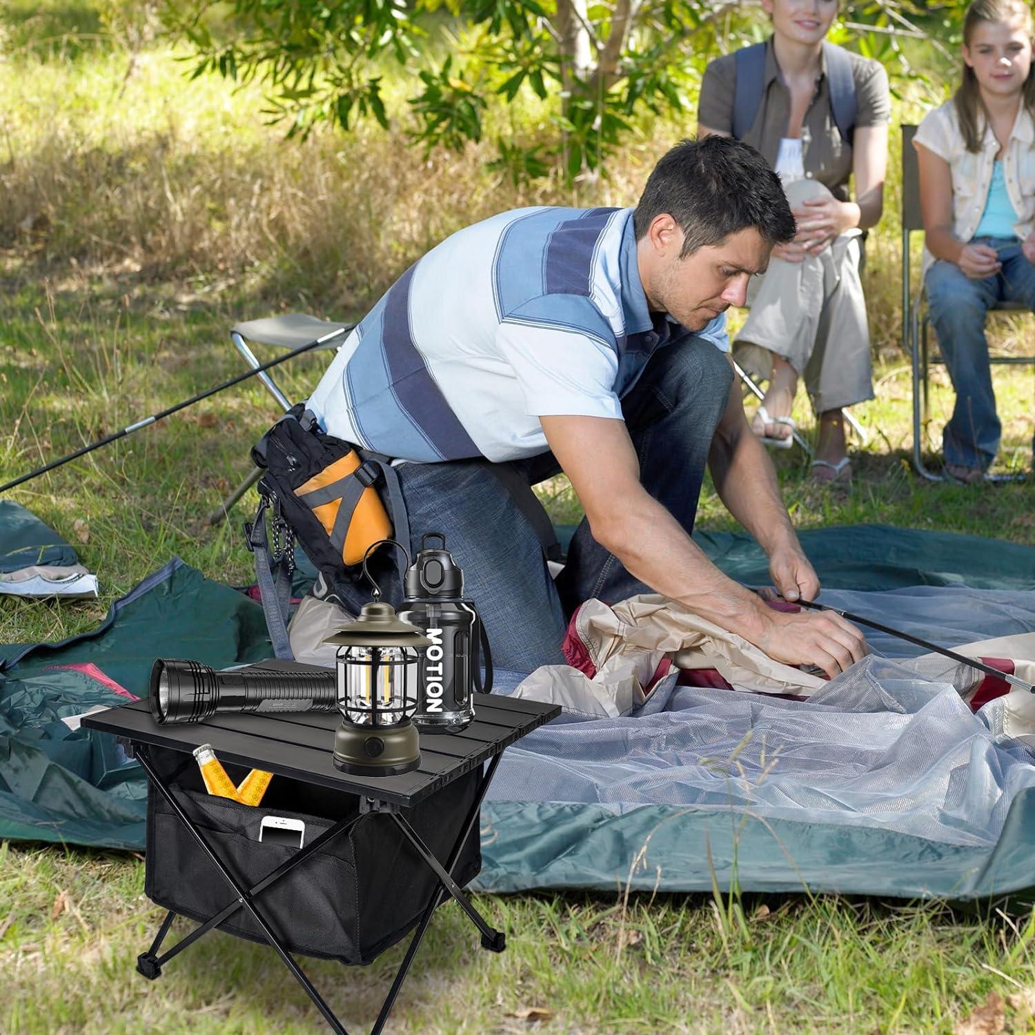 Mesa Plegable de Camping Audoyon 40x32 cm Negra