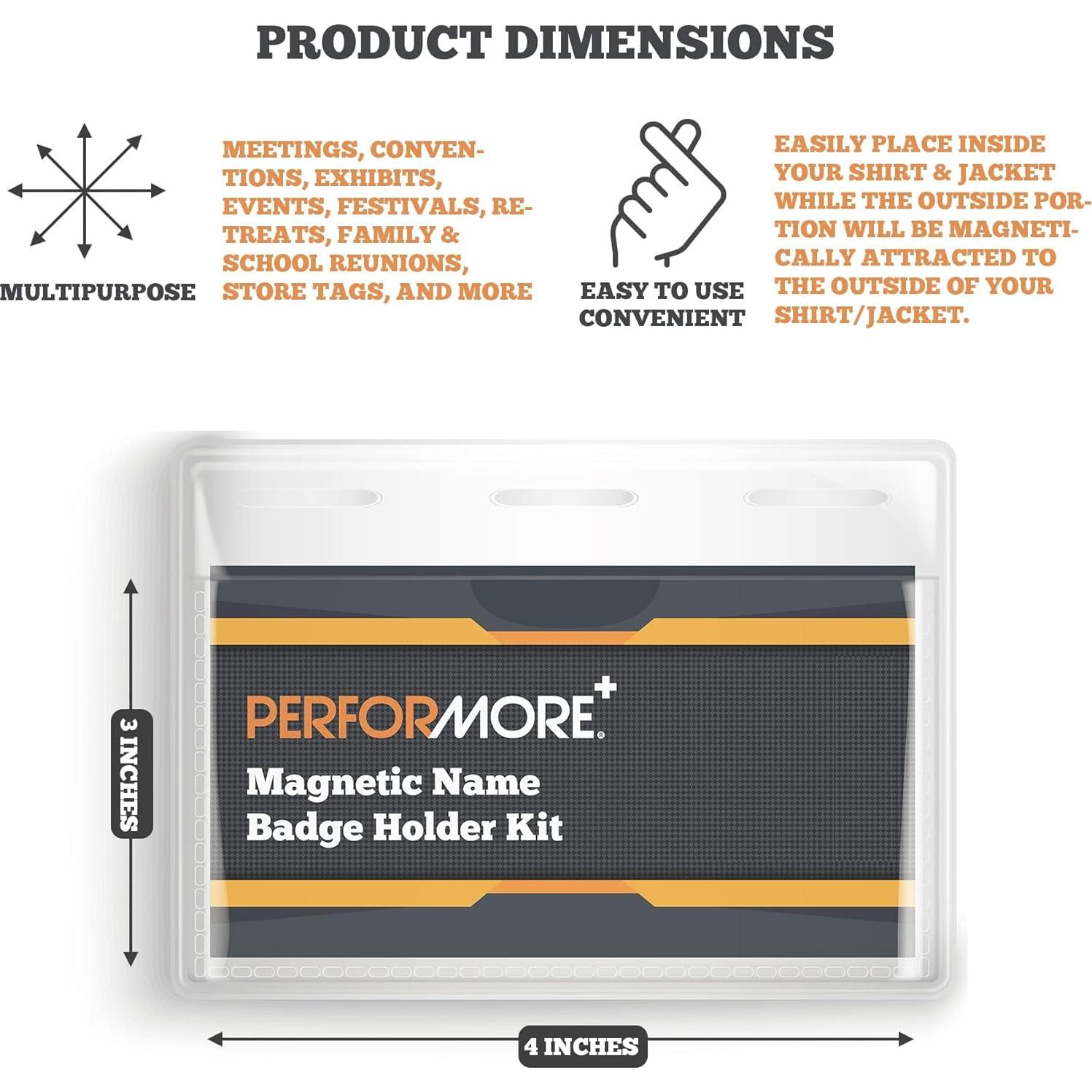 Paquete de 12 Sujetadores Magnéticos Performore 10x7.6 cm