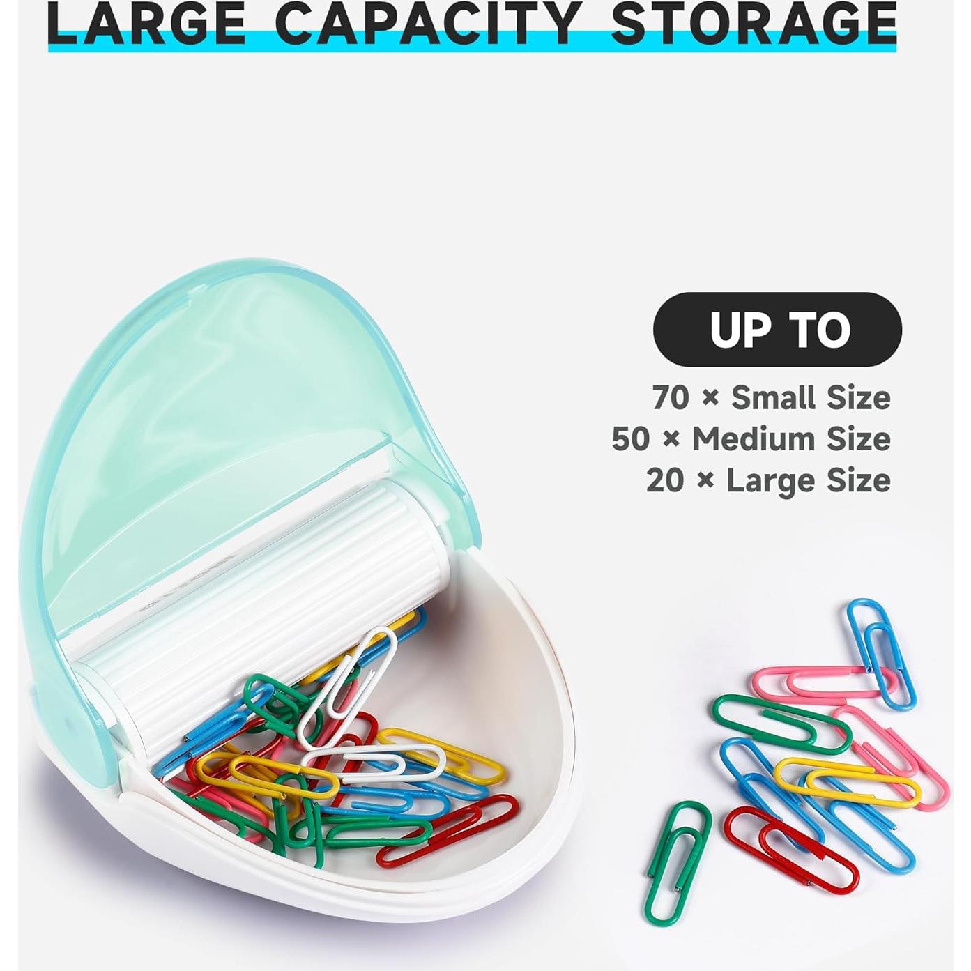 Soporte Magnético para Clips de Papel BITOSEE Verde con 100 Clips