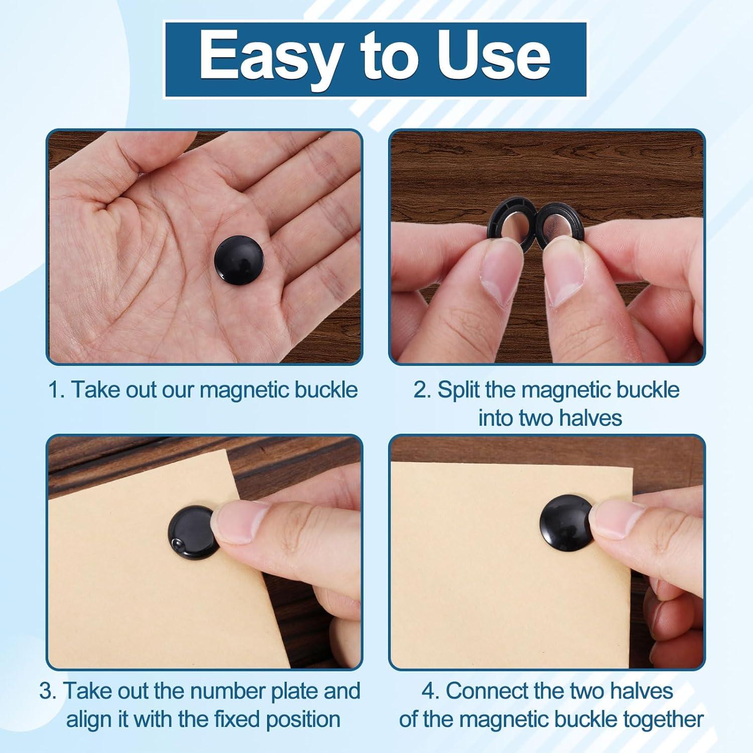 10 Clips Magnéticos para Número de Carrera XIHIRCD - Negro y Blanco