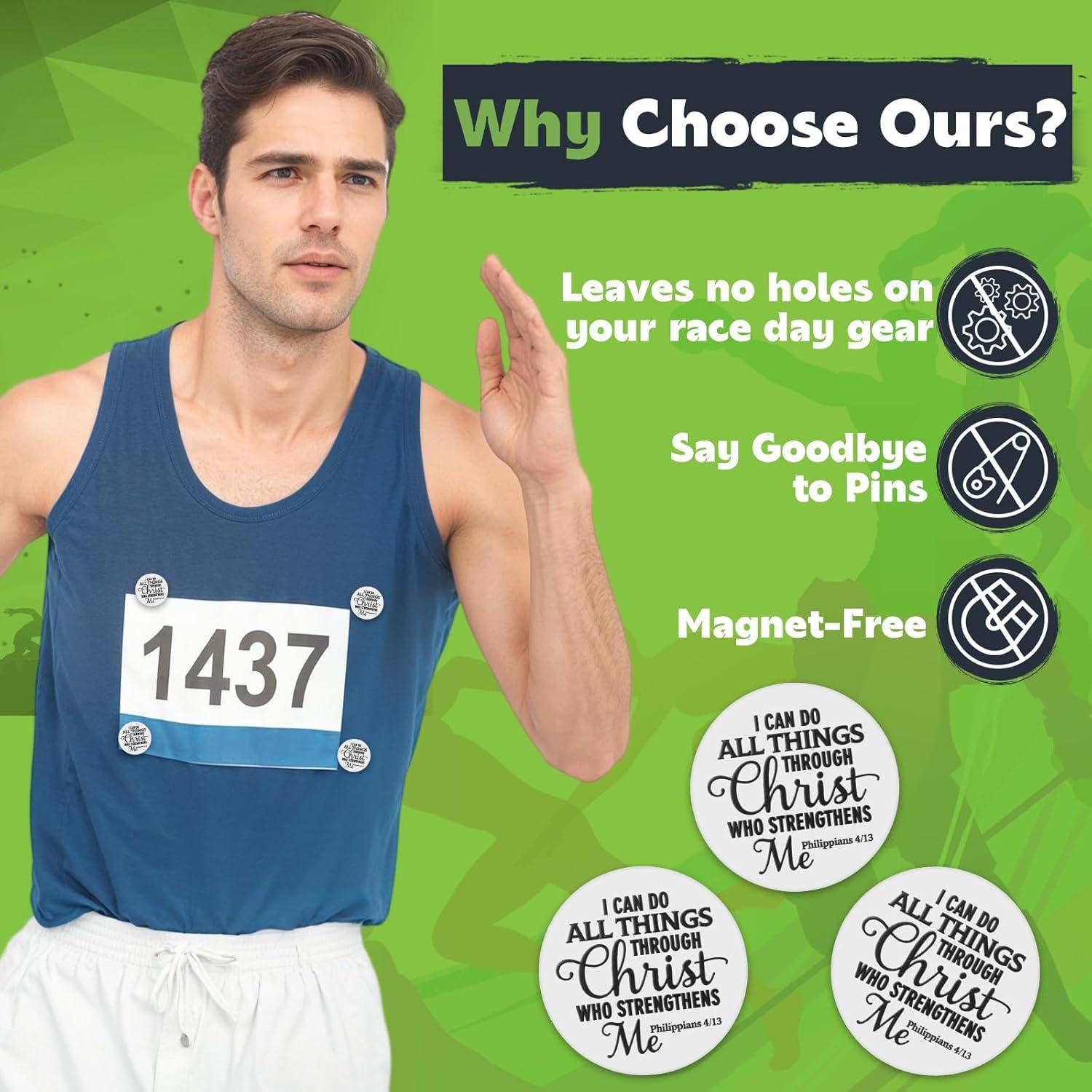 12 Clips para Número de Carrera Suncalla - Reutilizables Blancos