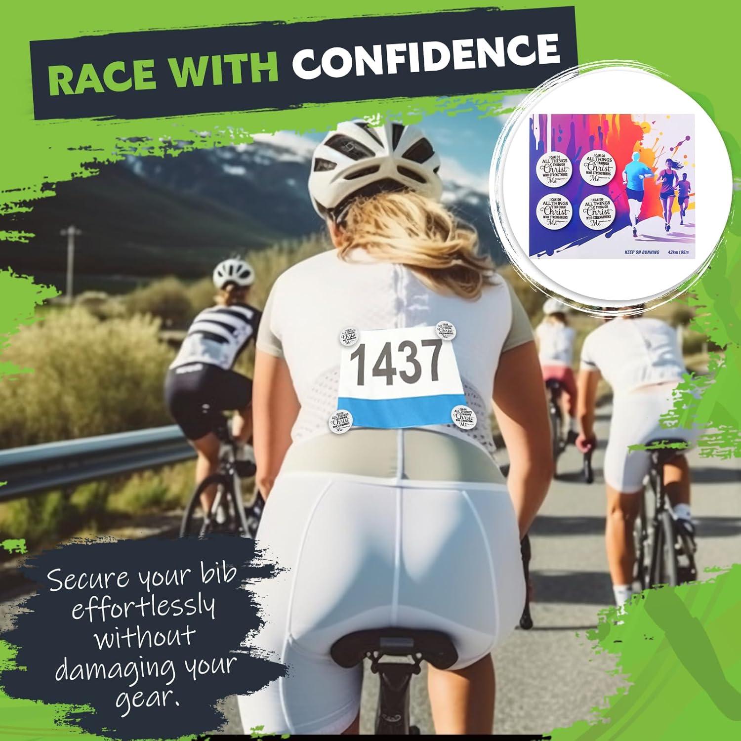 12 Clips para Número de Carrera Suncalla - Reutilizables Blancos