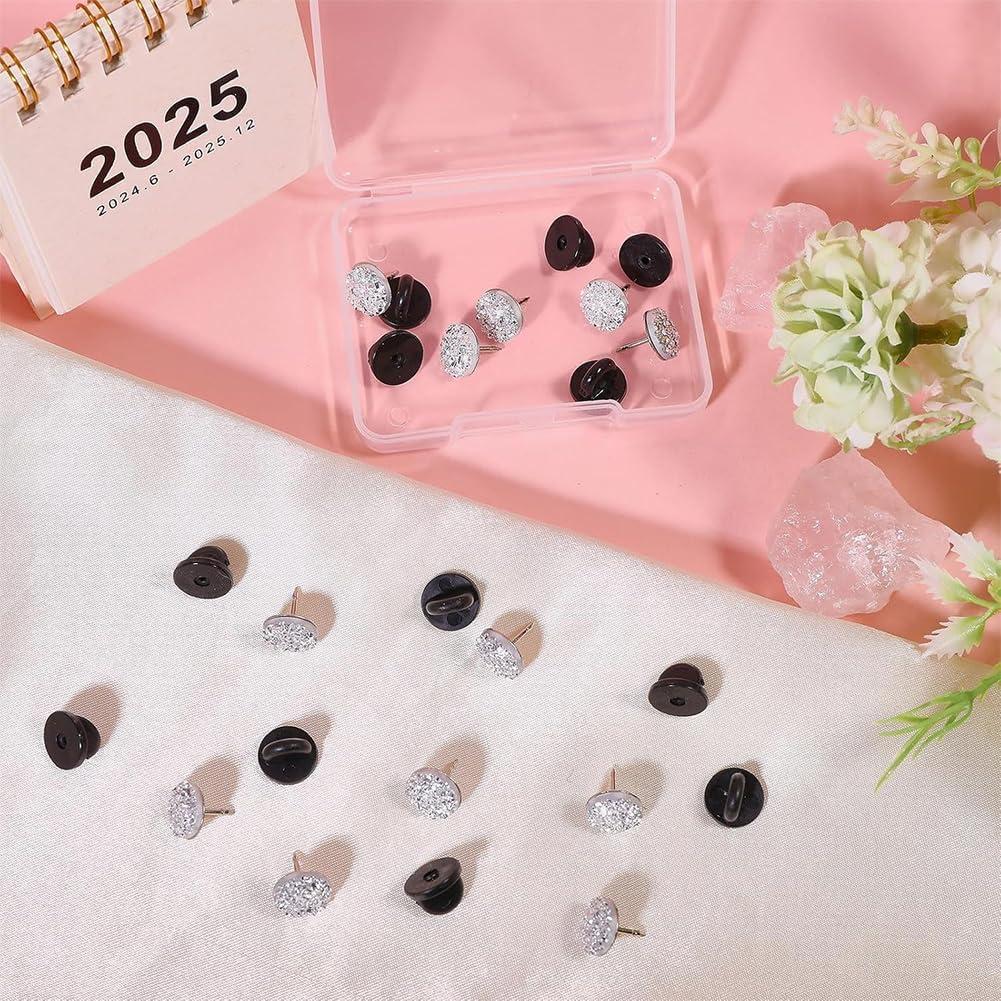 Pines de Número de Respaldo CHGCRAFT con Piedras Preciosas 12 pzs