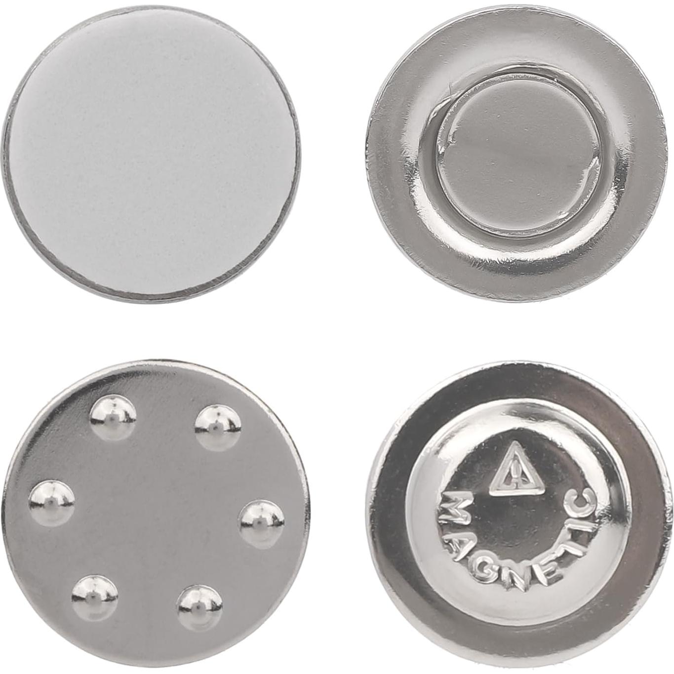 36 Soportes de Nombre Magnéticos Tinoaly Redondos 1.7cm Plata