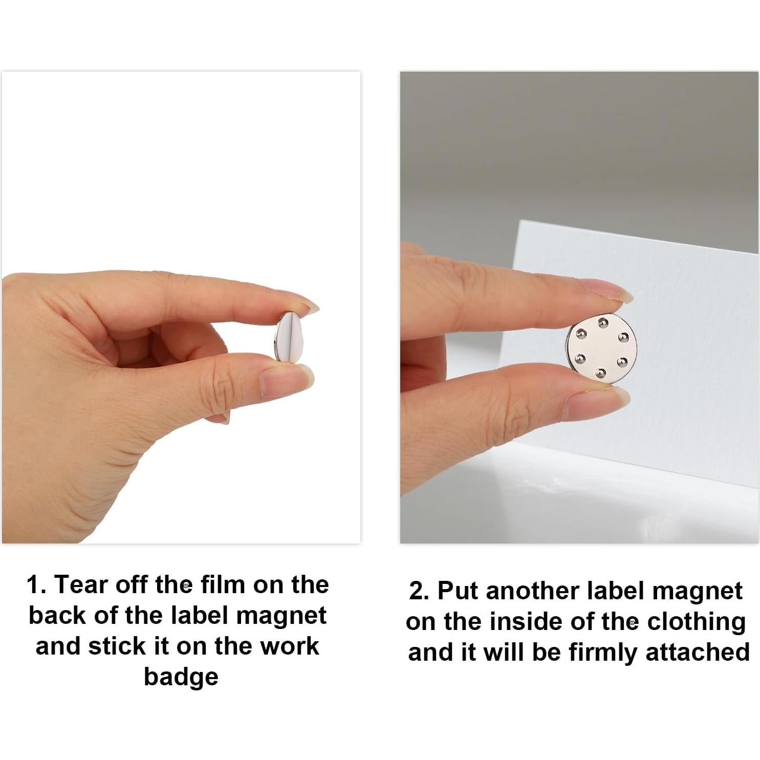 36 Soportes de Nombre Magnéticos Tinoaly Redondos 1.7cm Plata