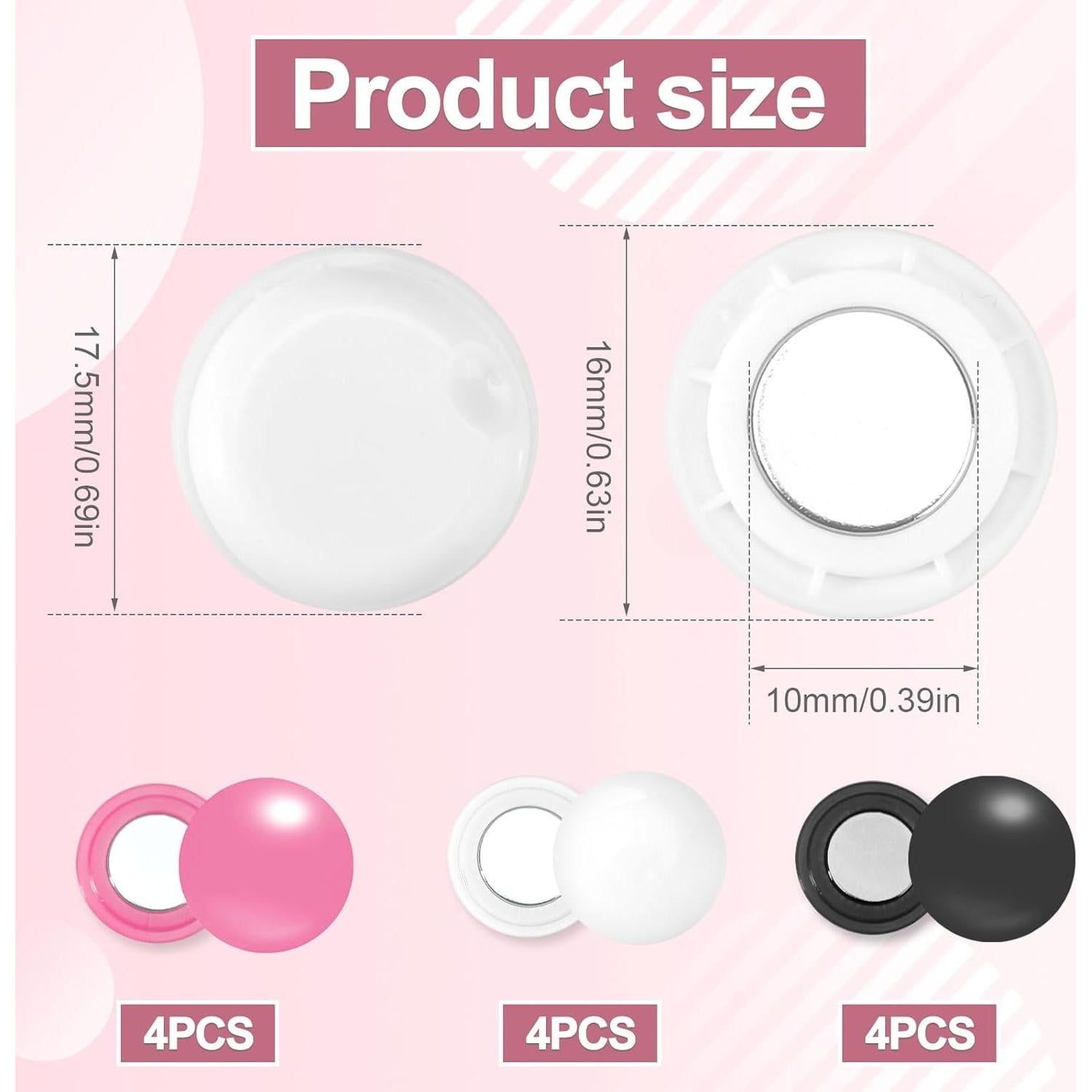 12 Pares de Clips Magnéticos Tinoaly para Número de Carrera