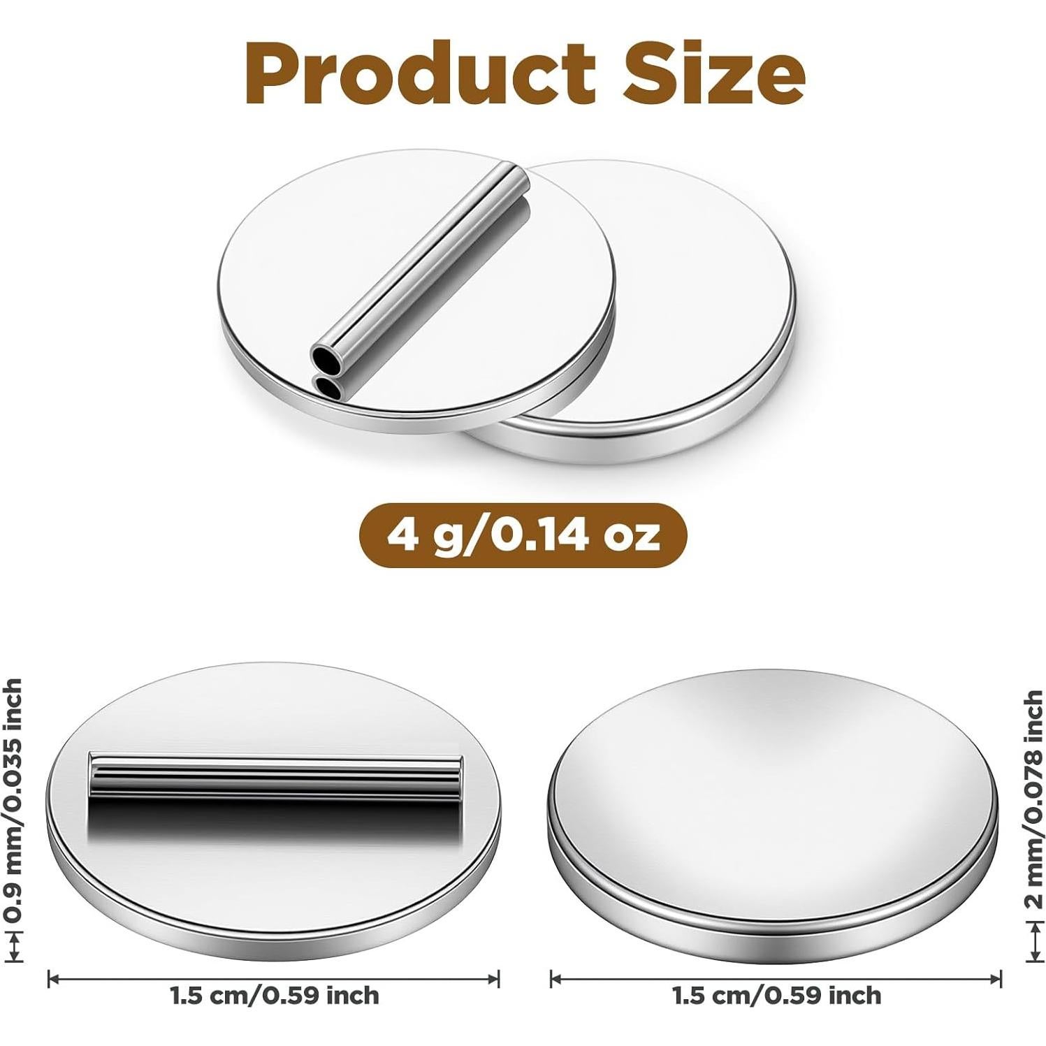 6 Pares Convertidores de Broches Magnéticos Gsbnjuy 1.5 cm Plata