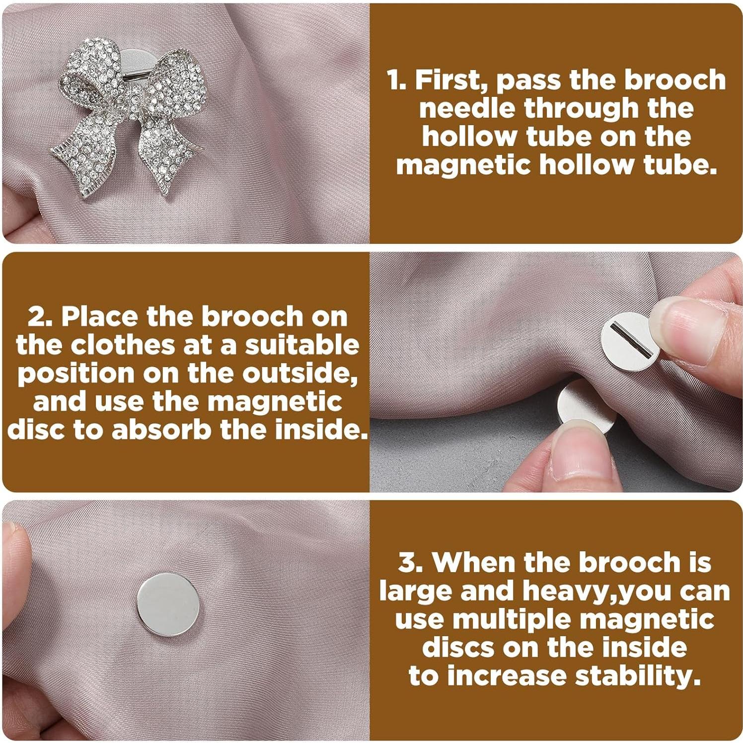 6 Pares Convertidores de Broches Magnéticos Gsbnjuy 1.5 cm Plata