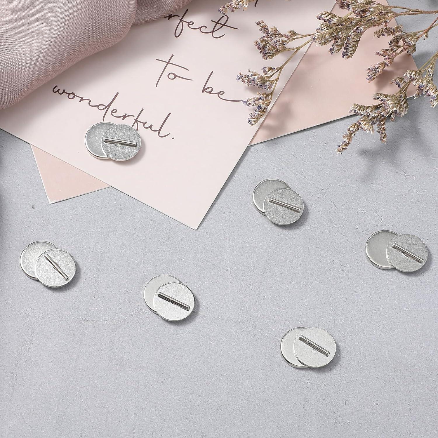 6 Pares Convertidores de Broches Magnéticos Gsbnjuy 1.5 cm Plata