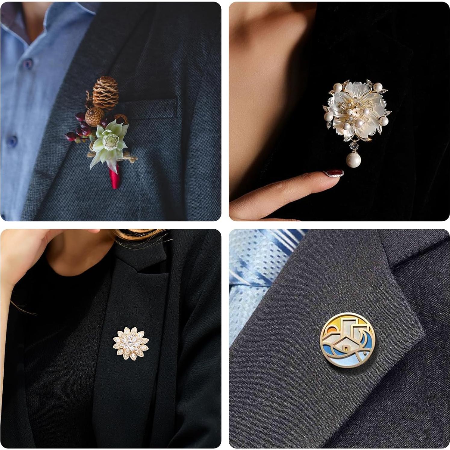 6 Pares Convertidores de Broches Magnéticos Gsbnjuy 1.5 cm Plata