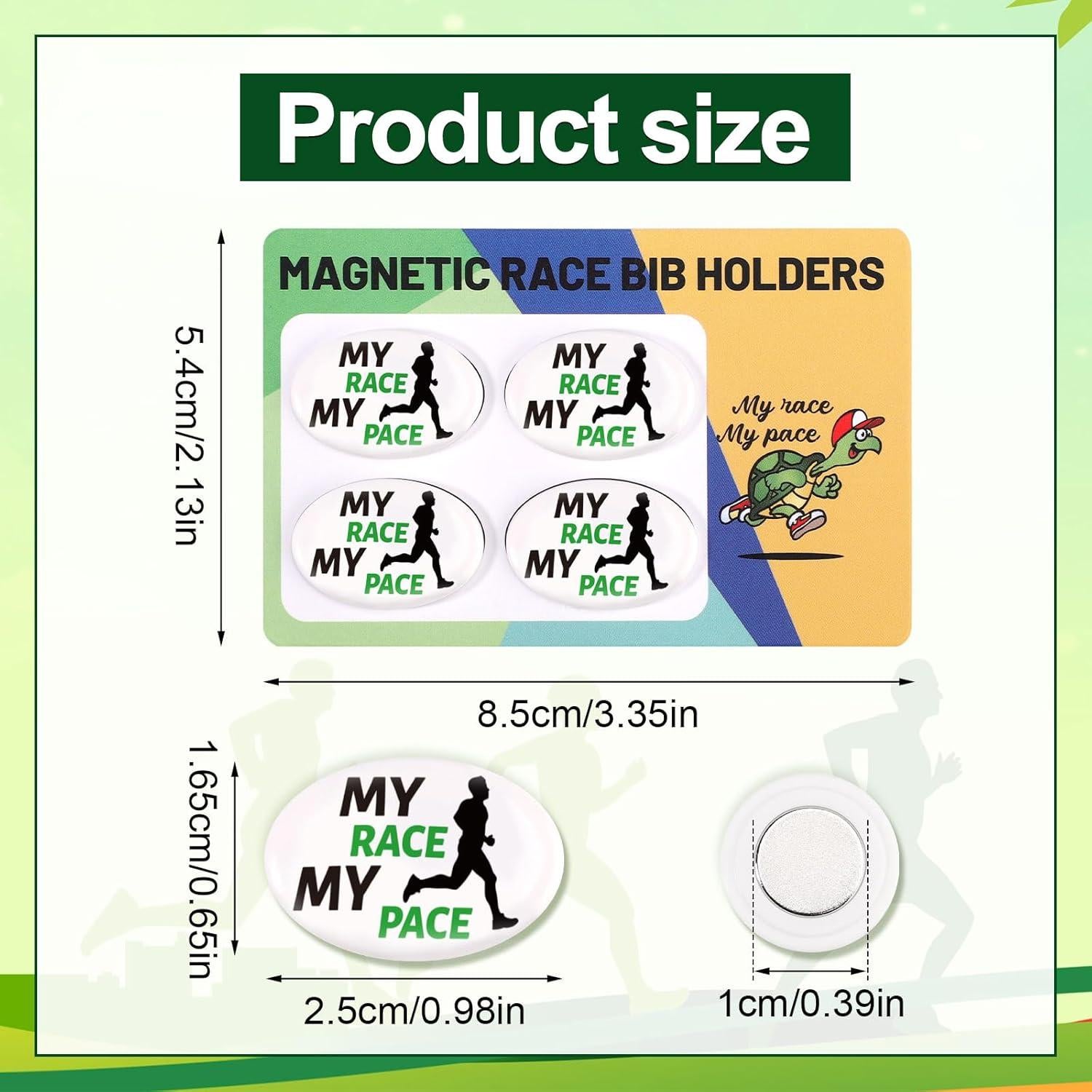 4 Pares de Clips Magnéticos Tinoaly para Número de Carrera