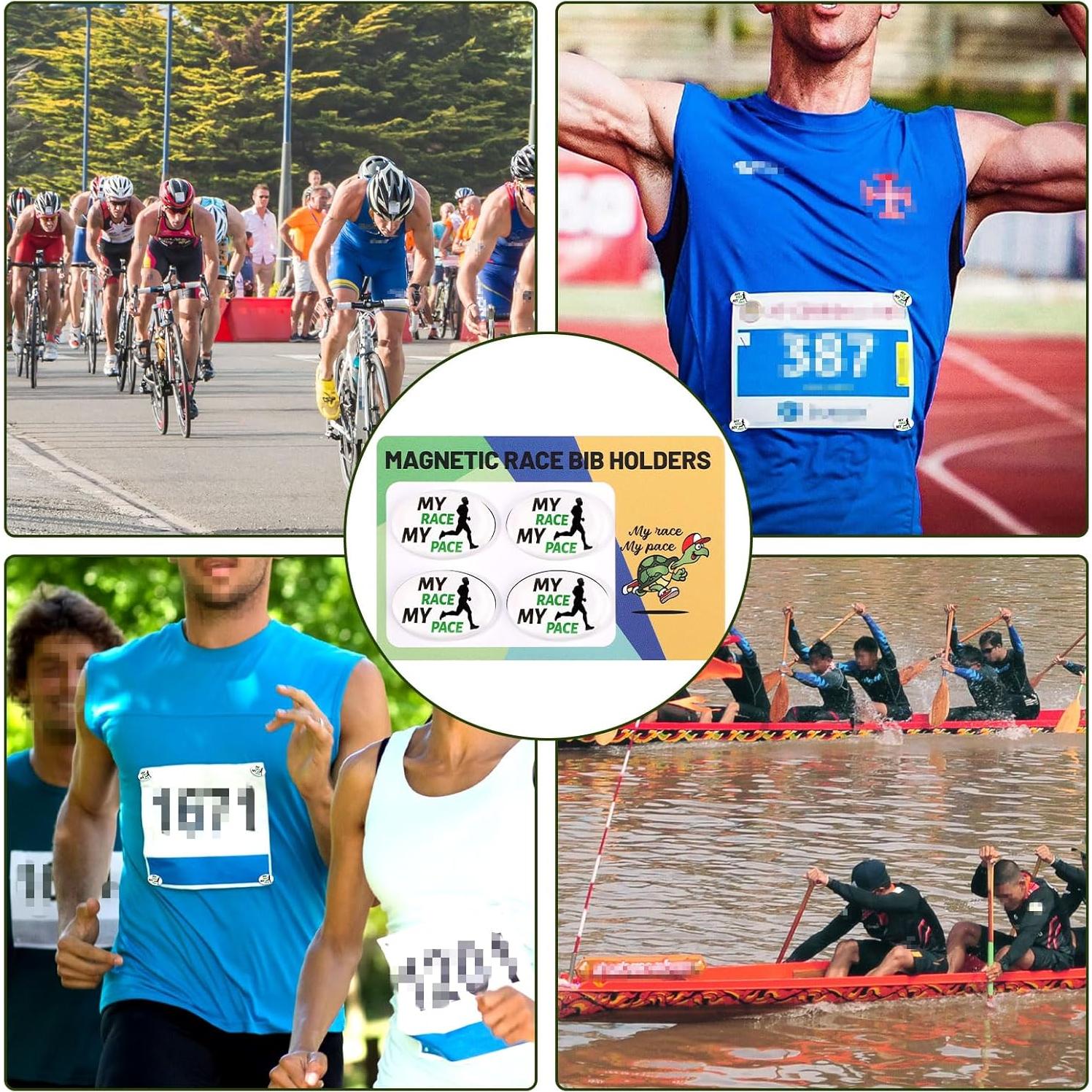 4 Pares de Clips Magnéticos Tinoaly para Número de Carrera