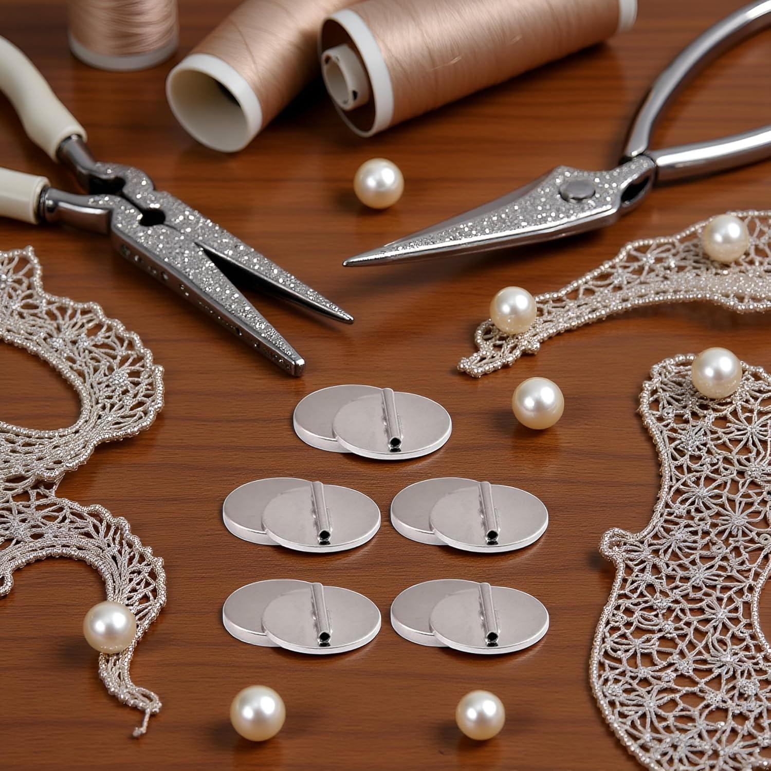 5 Piezas Convertidores de Broche Mini Plata Rosojodg