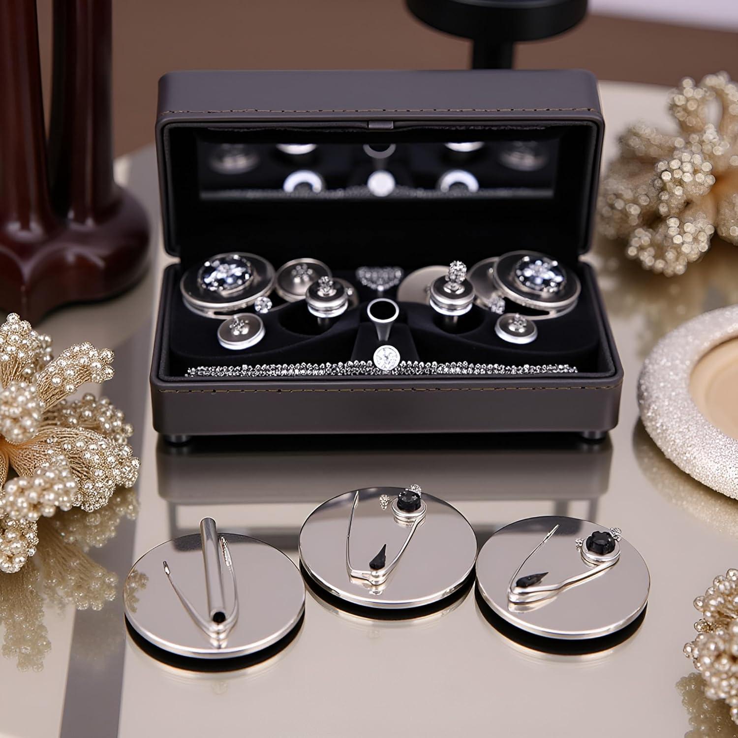 5 Piezas Convertidores de Broche Mini Plata Rosojodg