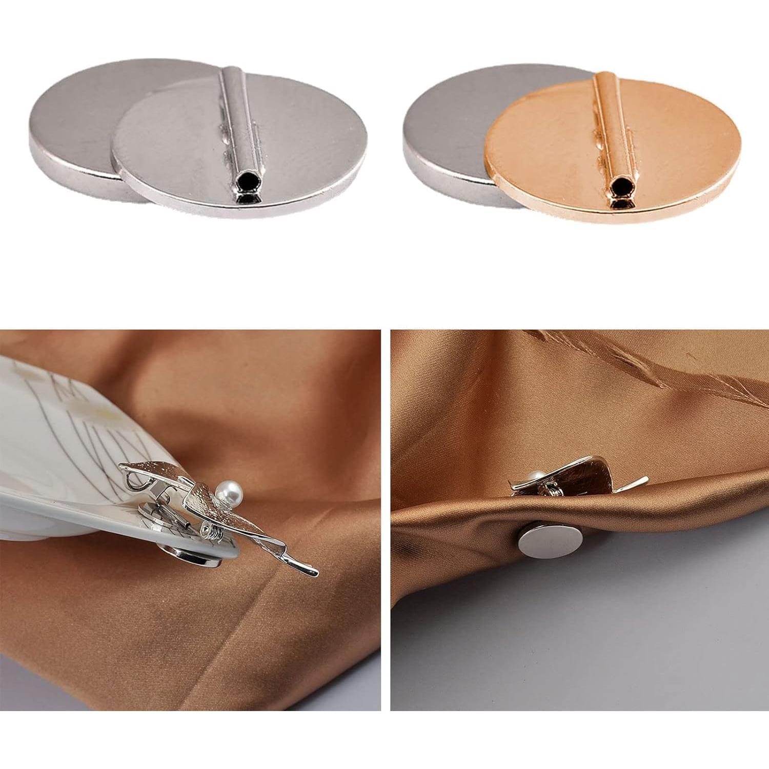 5 Piezas Convertidores de Broche Mini Plata Rosojodg