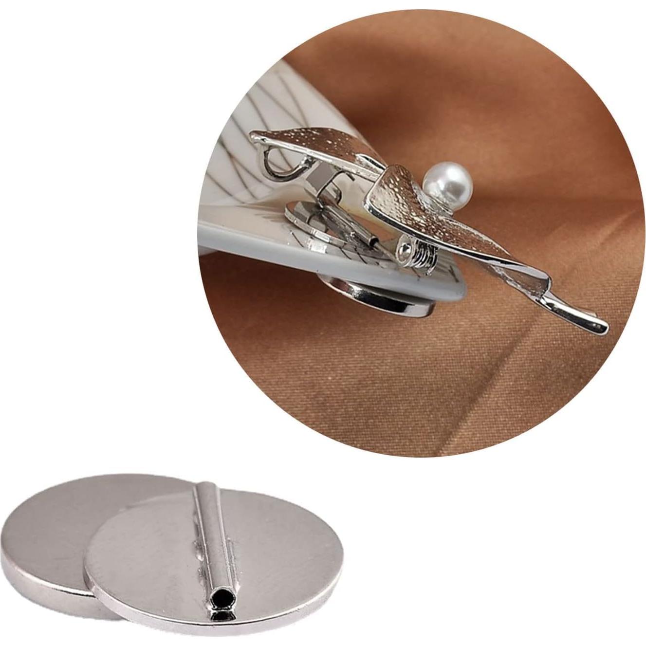 5 Piezas Convertidores de Broche Mini Plata Rosojodg