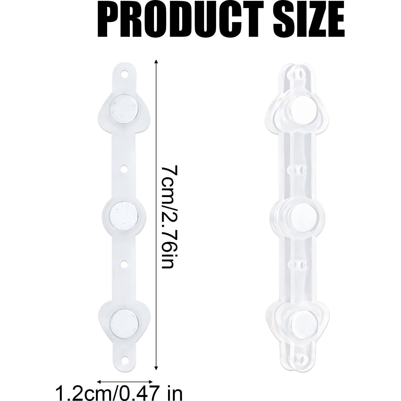 10 Imanes de Boutonniere Transparentes Lasuroa 7x1.2cm