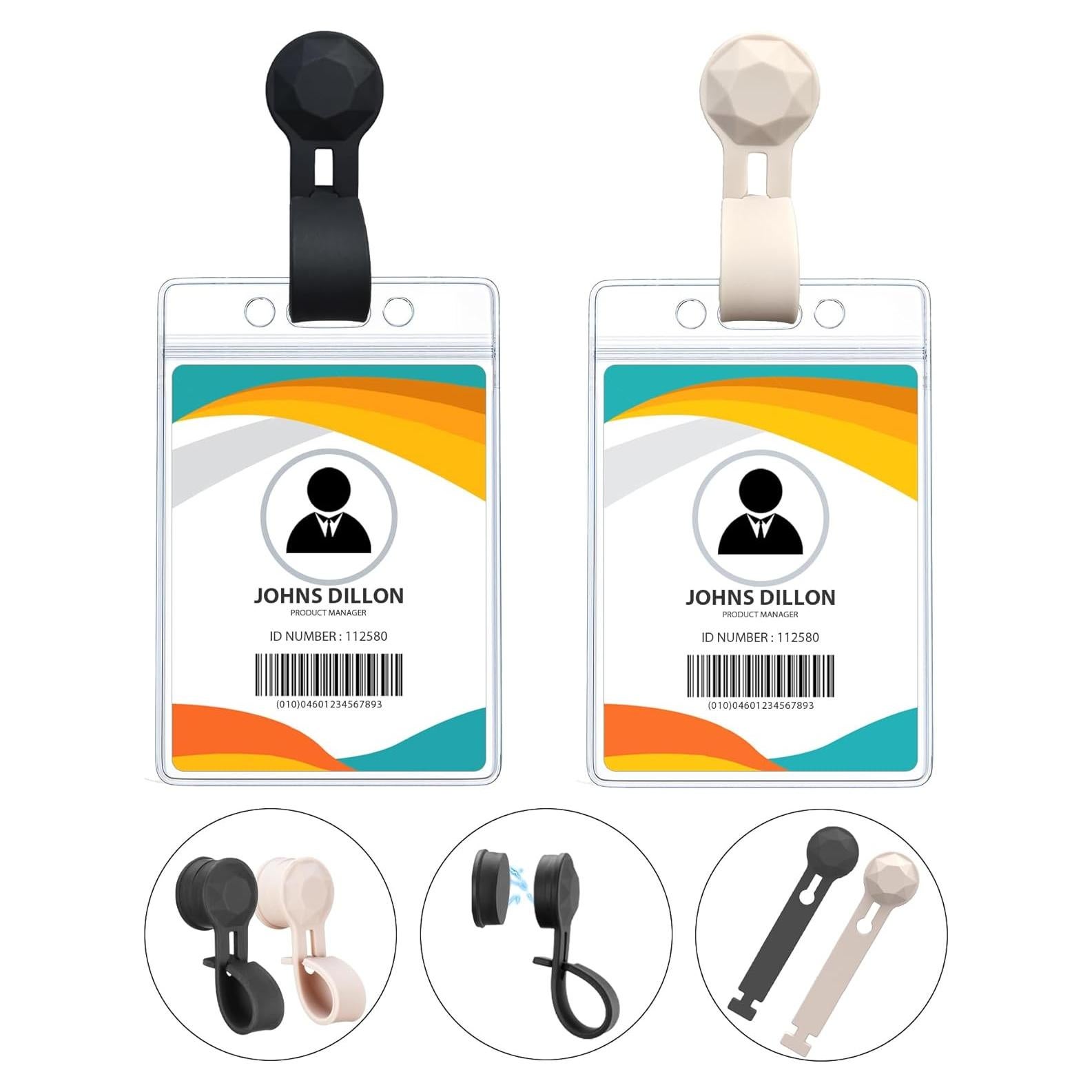 Paquete de 2 Sujetadores Magnéticos HKNR para Insignias ID