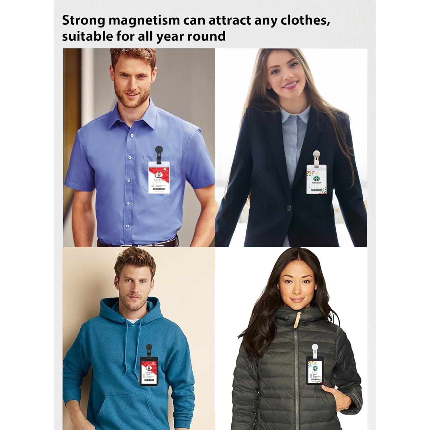 Paquete de 2 Sujetadores Magnéticos HKNR para Insignias ID