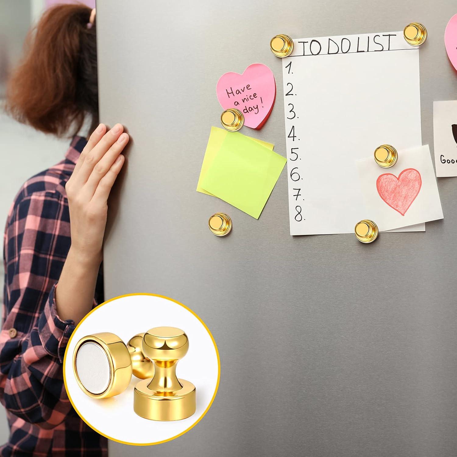 12 Imanes de Empuje Fantecy de Neodimio Dorados para Oficina