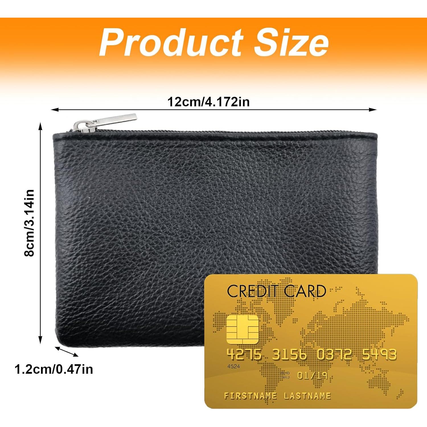 Monedero de Cuero con Cremallera LyBlissor - 8x10.6 cm