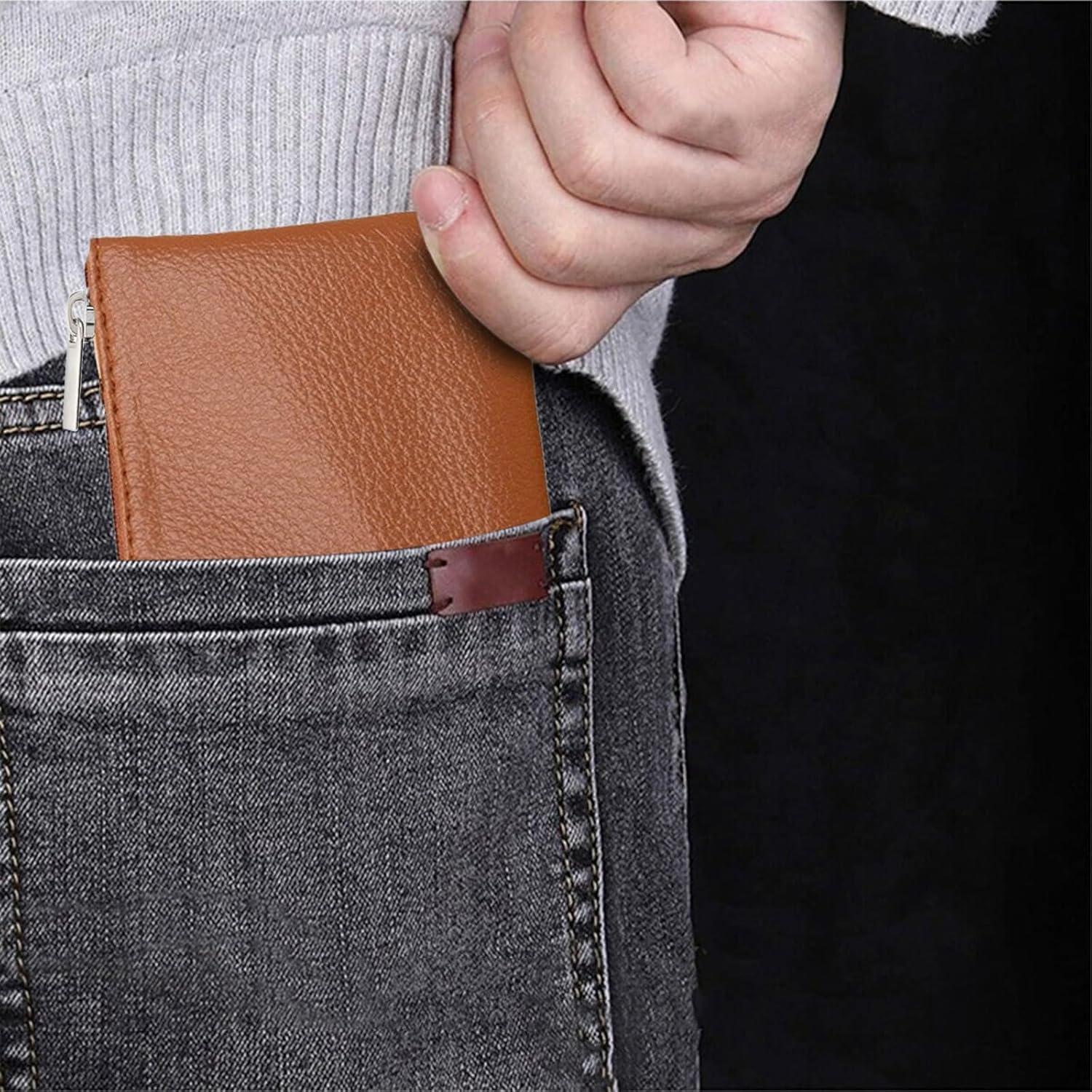 Monedero de Cuero con Cremallera LyBlissor - 8x10.6 cm