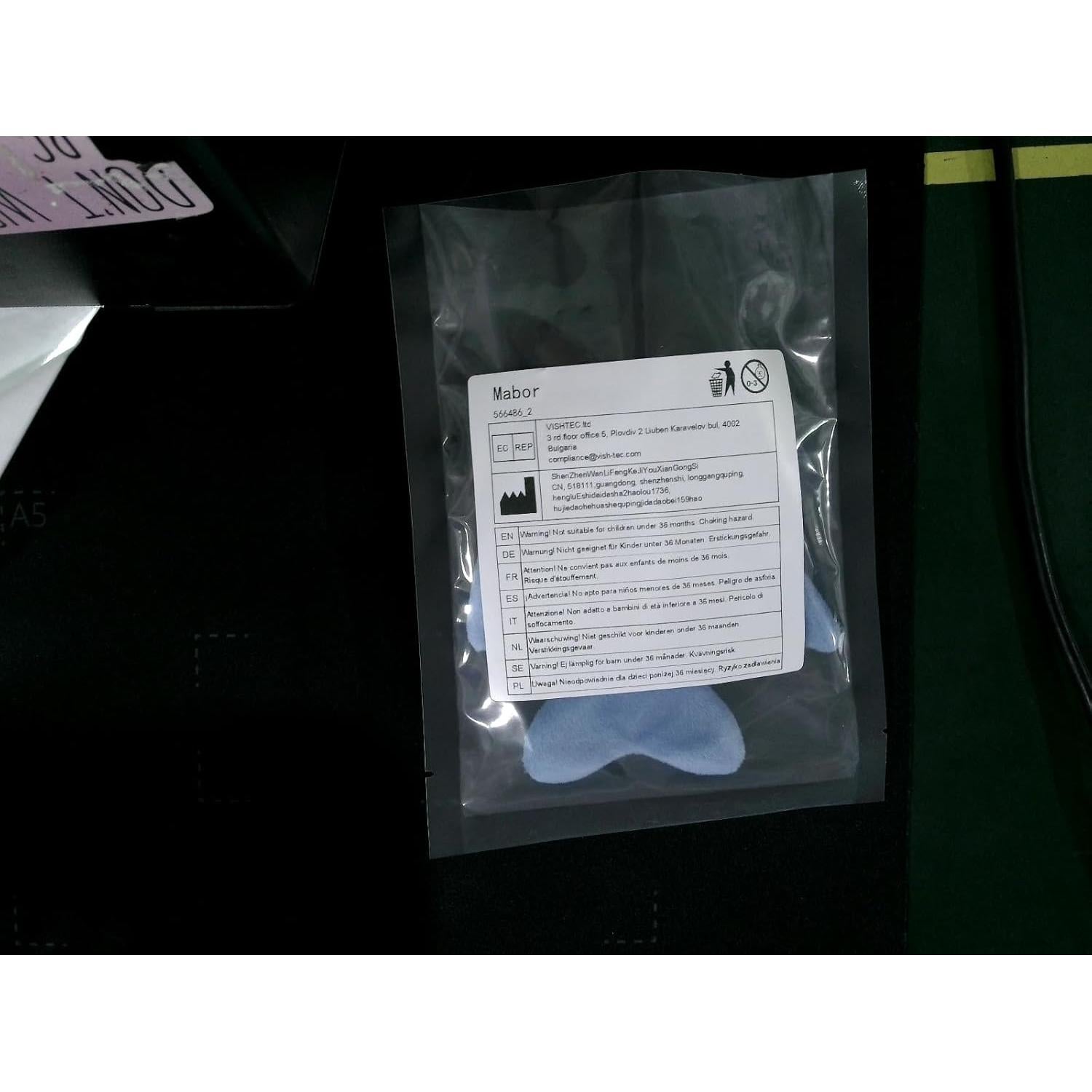 Monedero de Tiburón Mabor de Peluche Azul con Cierre 14x13cm