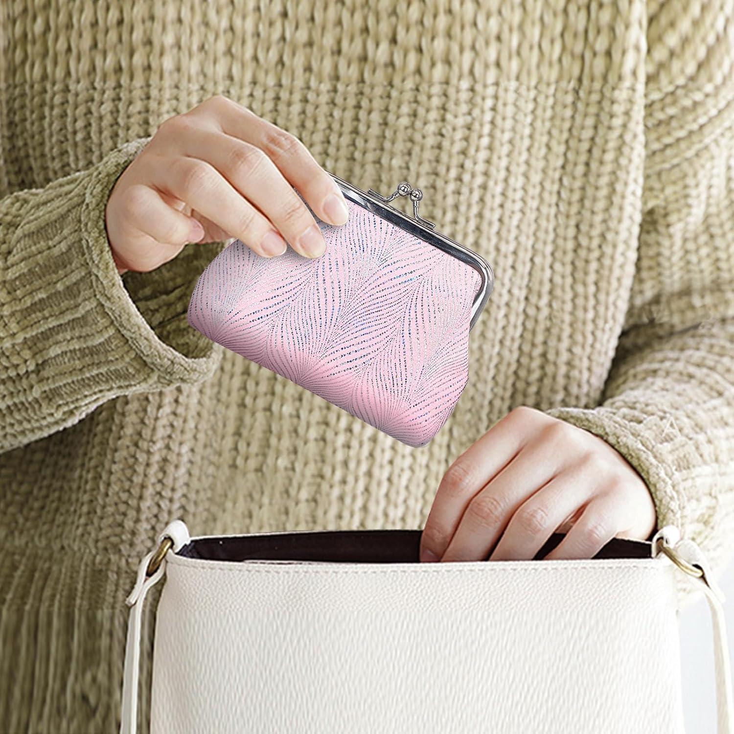 Monedero Brillante para Mujeres AdiStylinno Rosa Compacto