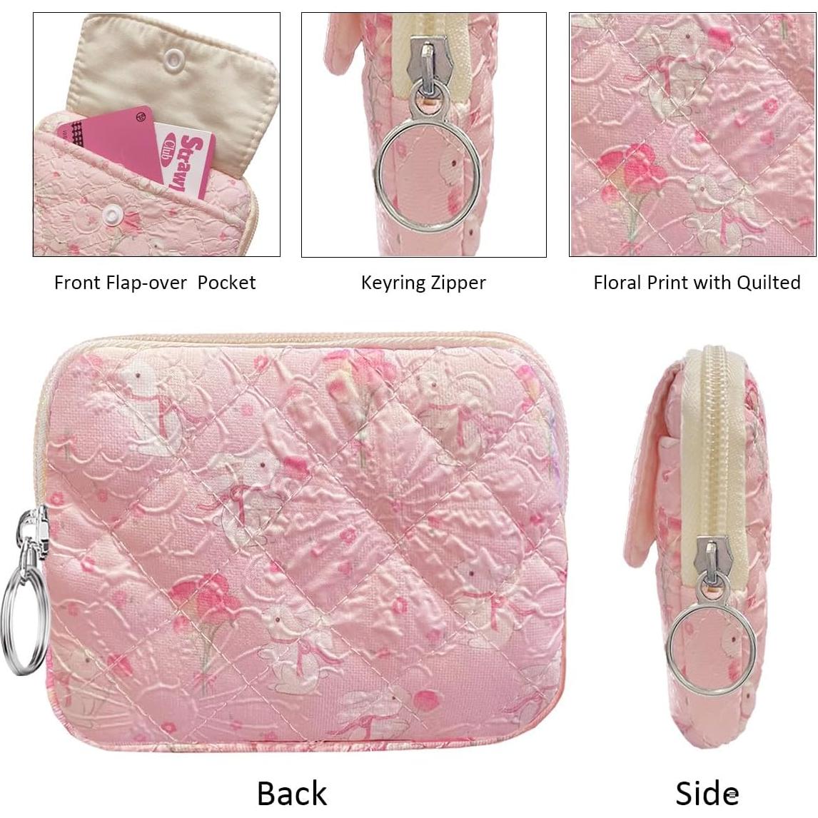 Monedero Acolchado de Algodón Modacarry Floral 12.7x10.2cm