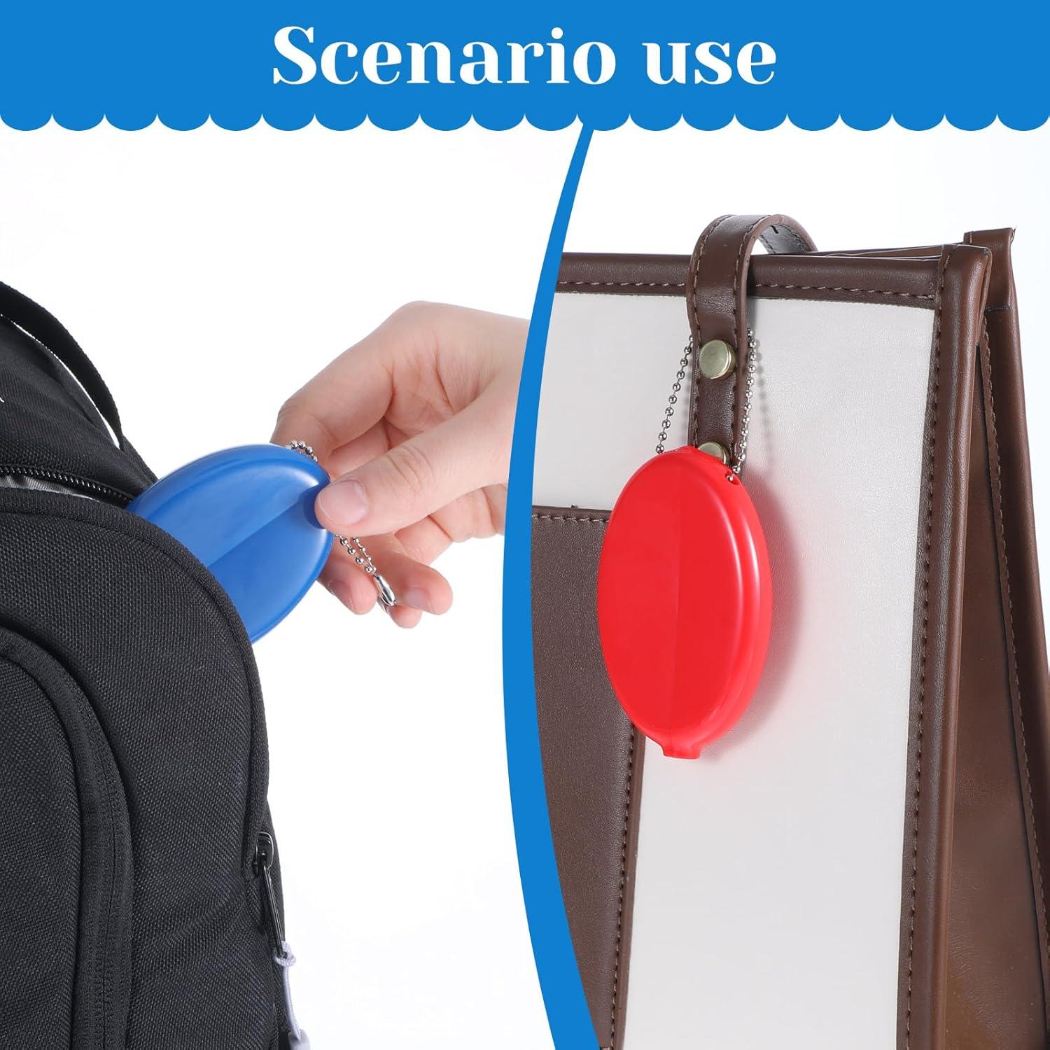 3 Monederos Ovalados de Goma Piriuuo 8x5 cm Portátiles