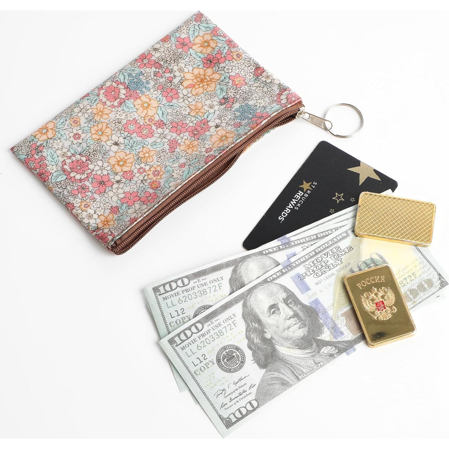 Monedero Pequeño Amabro Beige para Mujeres con Cremallera