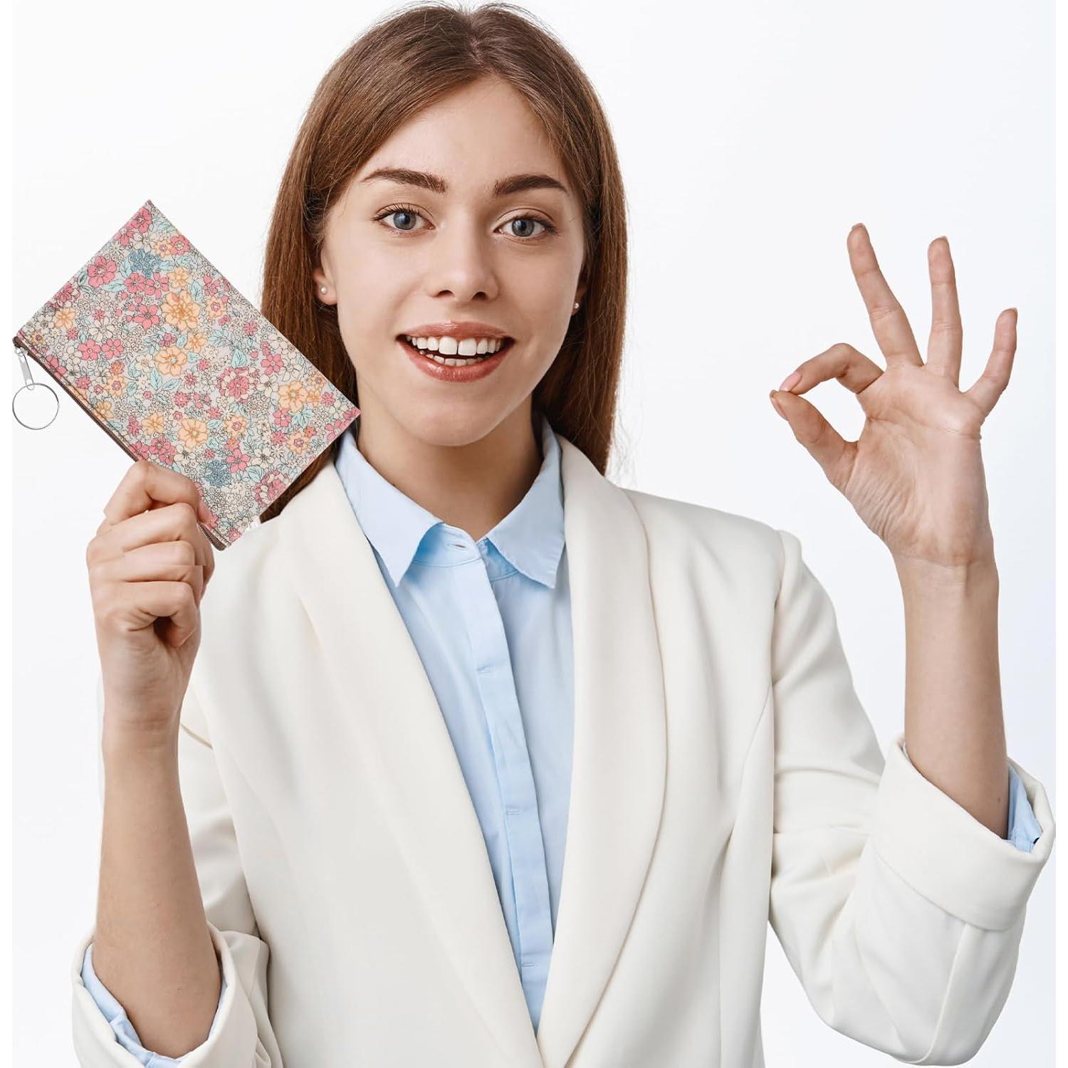 Monedero Pequeño Amabro Beige para Mujeres con Cremallera