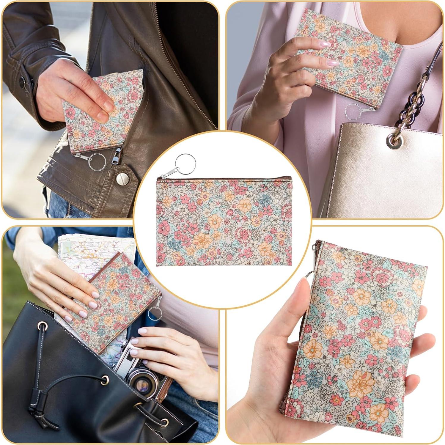 Monedero Pequeño Amabro Beige para Mujeres con Cremallera