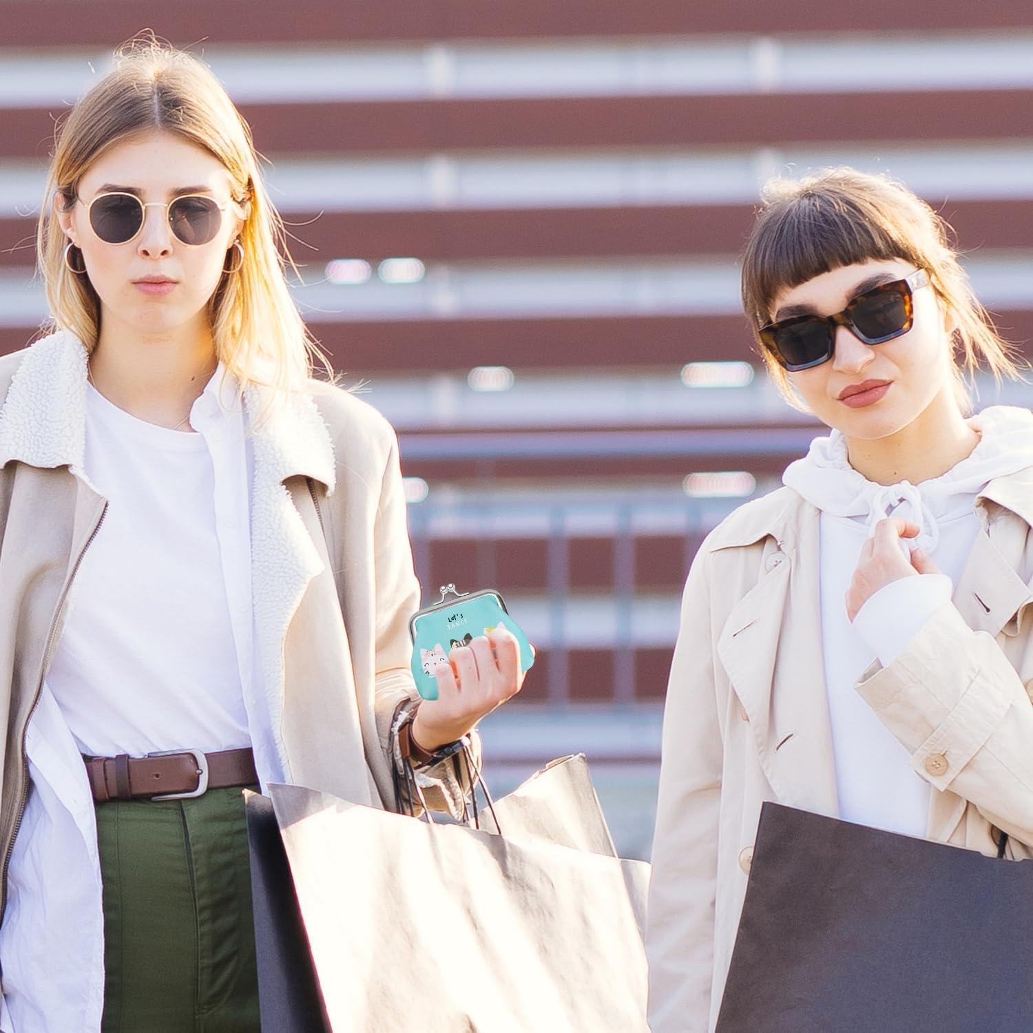 Monedero pequeño Acooruiteng de cuero PU verde 10x7.5cm