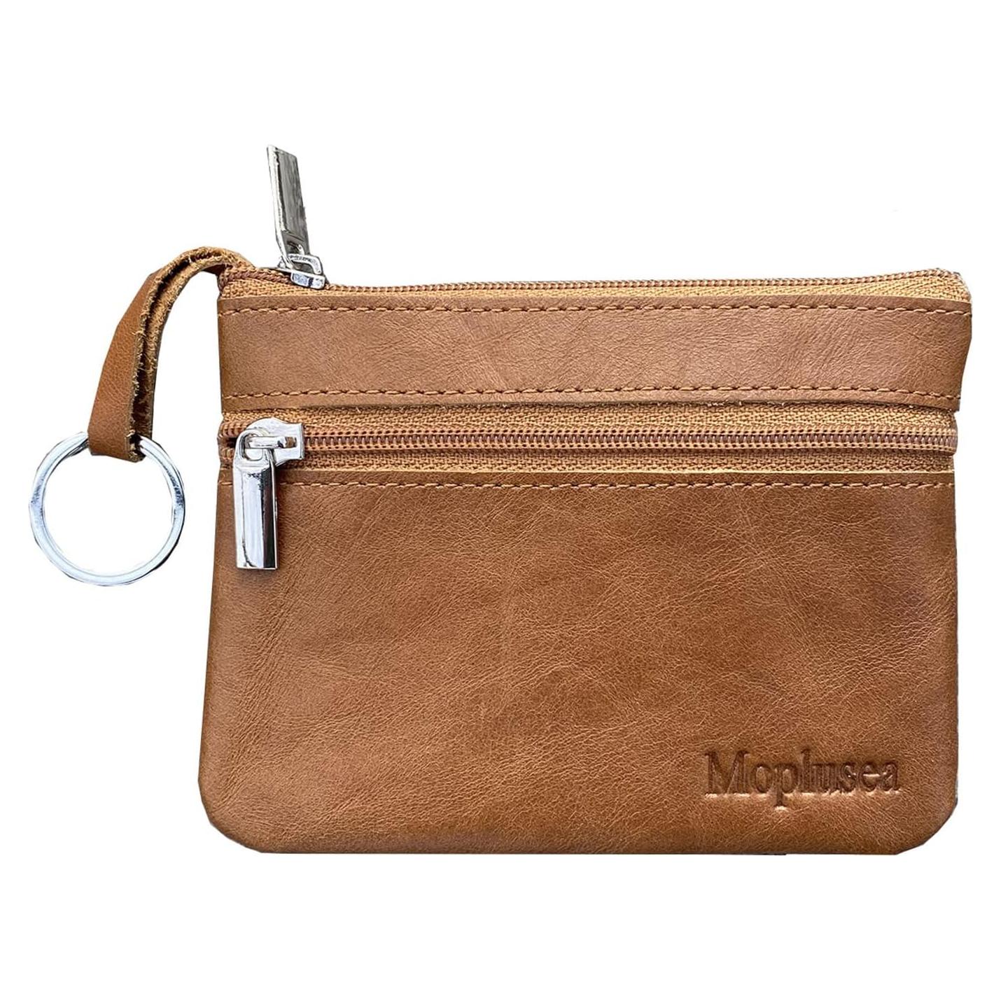 Monedero de Cuero Genuino para Hombres Moplusea GLCB012 Marrón