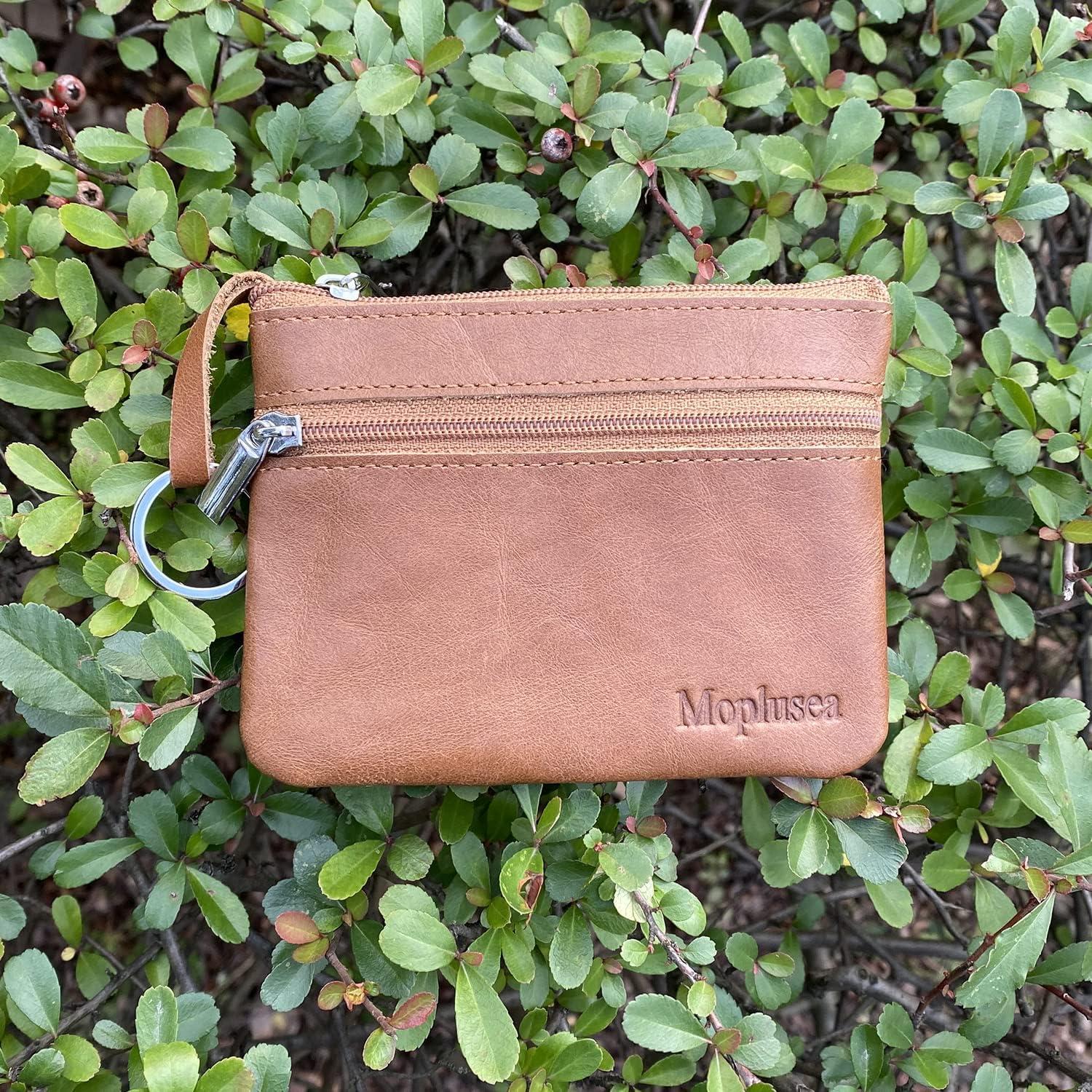 Monedero de Cuero Genuino para Hombres Moplusea GLCB012 Marrón