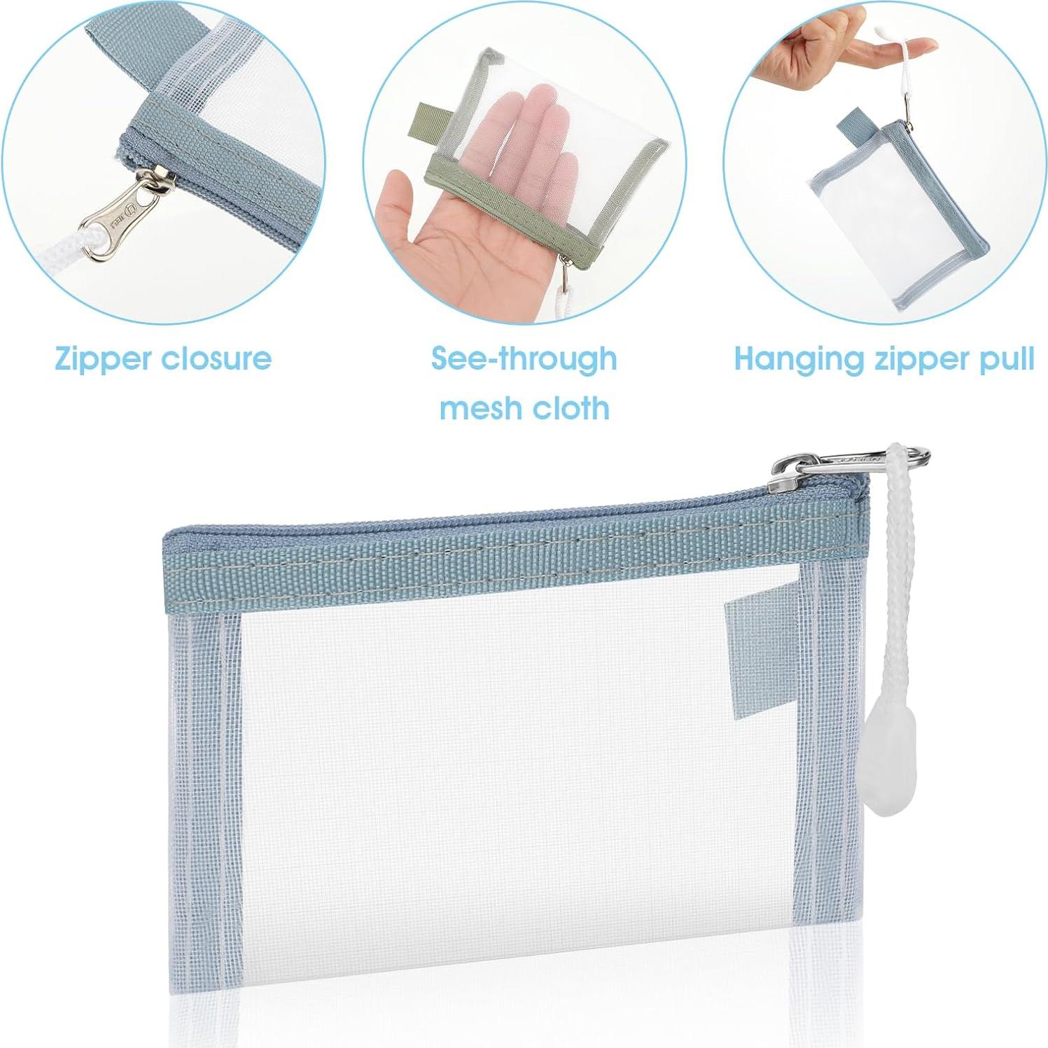 Paquete de 5 Bolsas de Malla Nylon Organizador Cosmético 11.5x8 cm