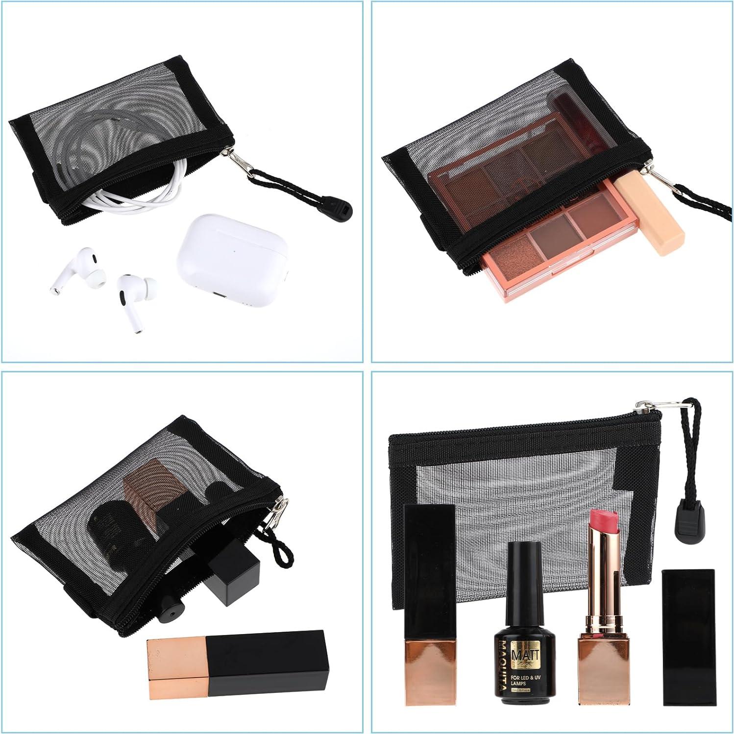 Paquete de 5 Bolsas de Malla Nylon Organizador Cosmético 11.5x8 cm