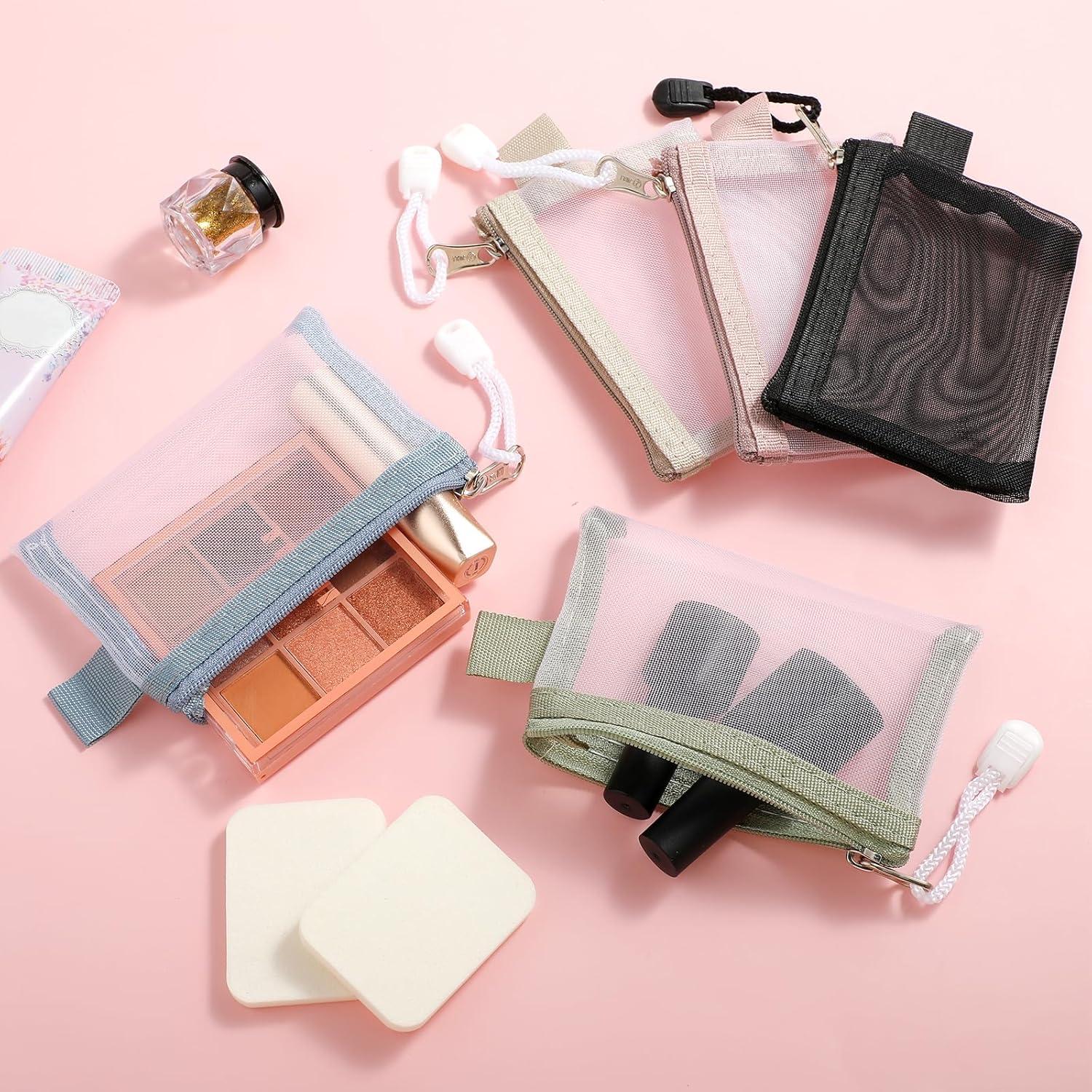 Paquete de 5 Bolsas de Malla Nylon Organizador Cosmético 11.5x8 cm