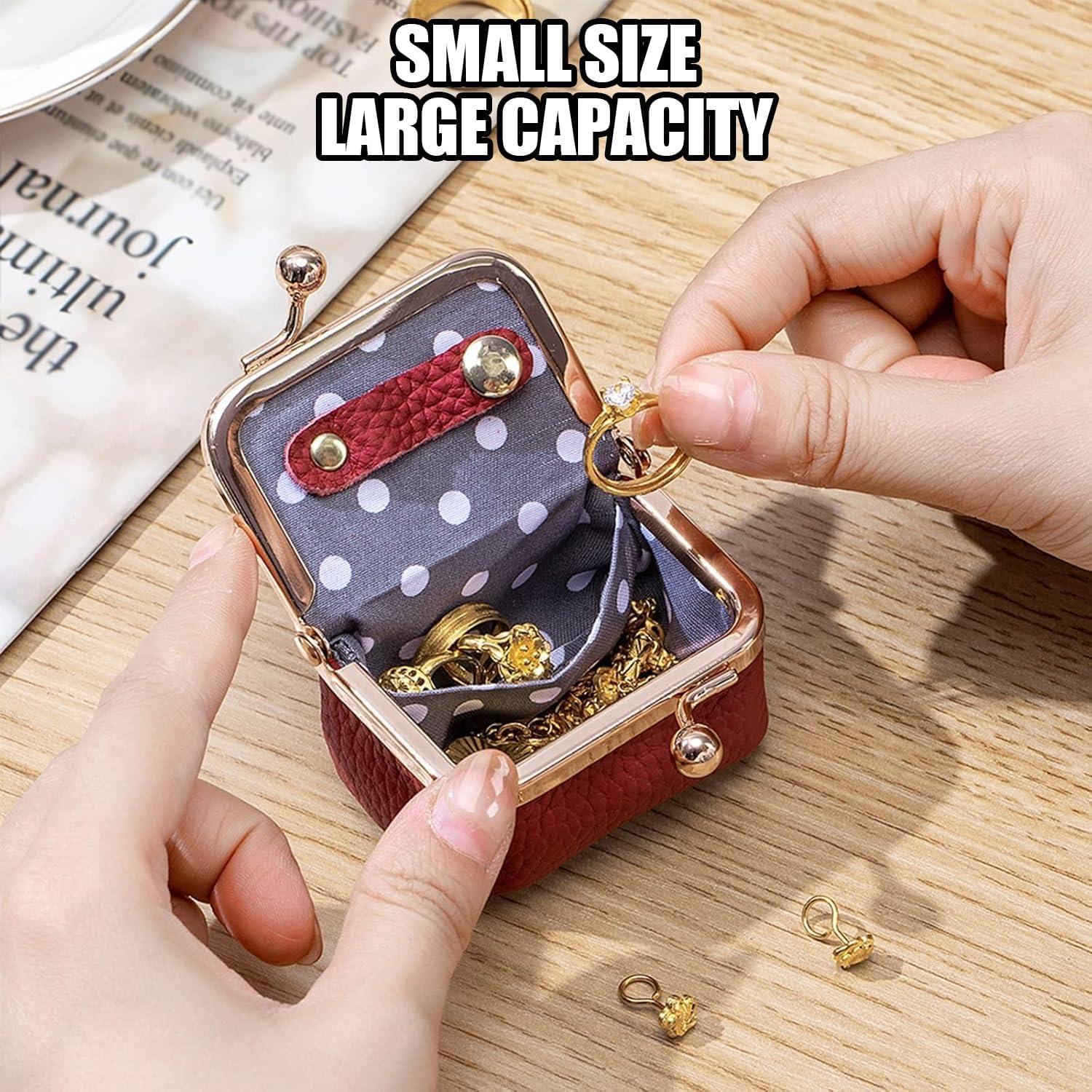 Caja de Joyería Mini KLESZZYD de Cuero Verde Vintage