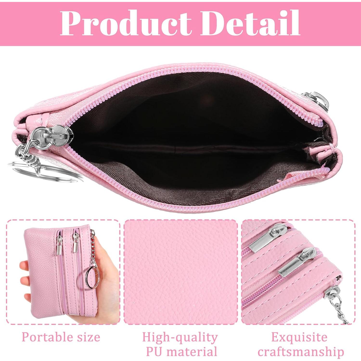 3 Monederos Compactos BOHUIZ con Cremallera - Negro, Azul, Rosa