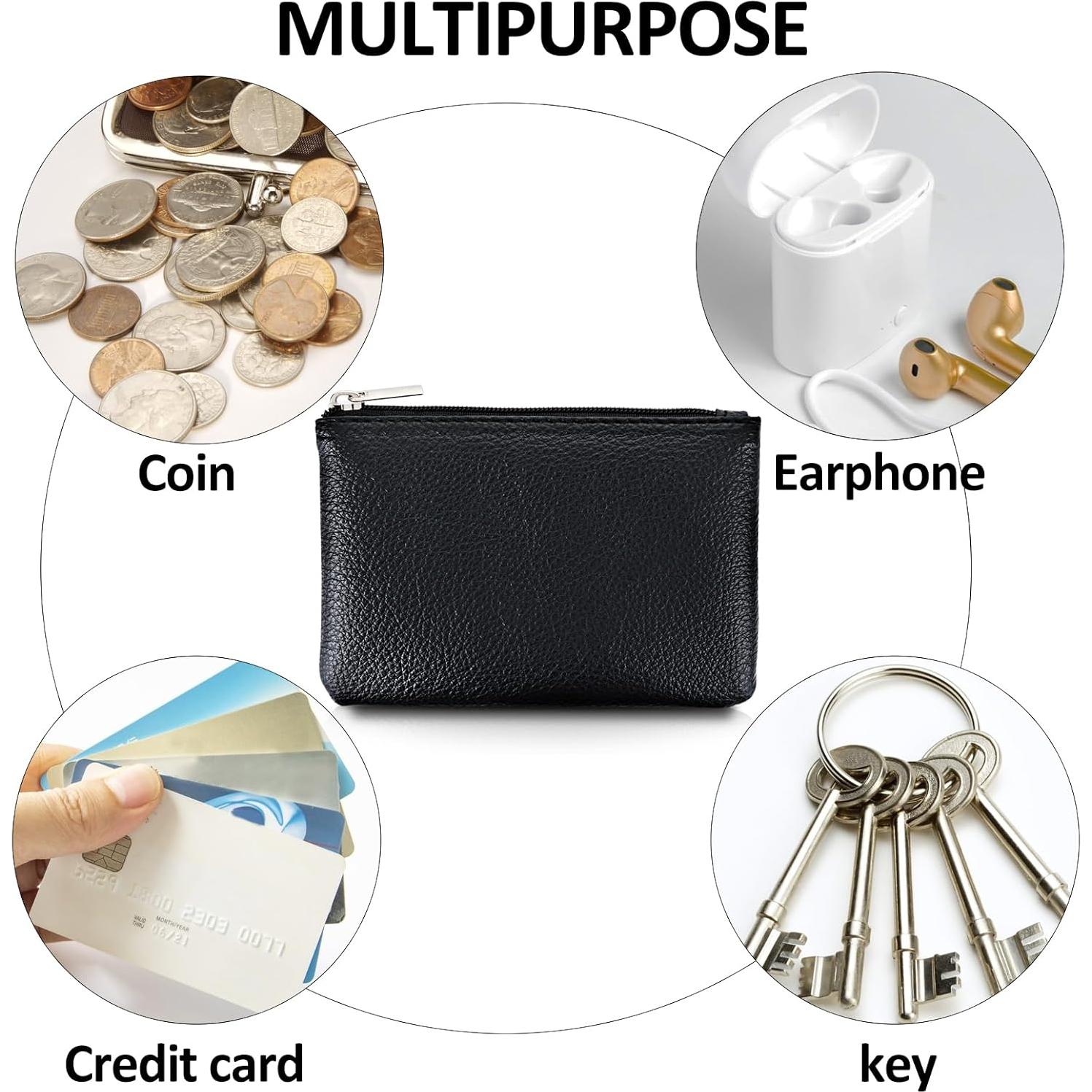 Conjunto de 3 Monederos de Cuero PU Oruola Negro 12x8cm