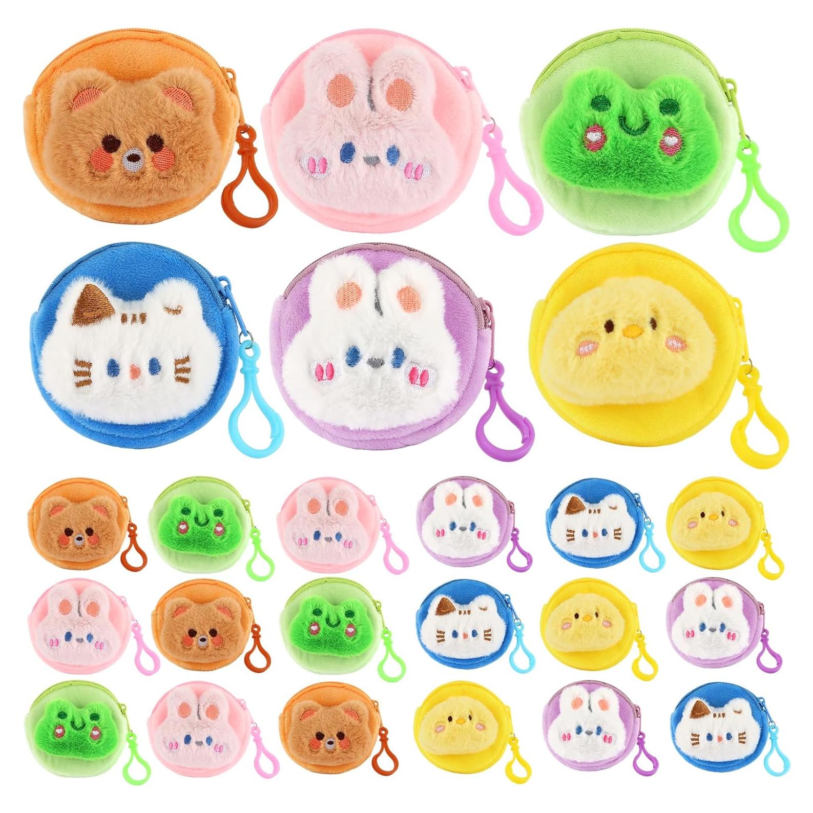 24 Monederos de Peluche Kawaii para Mujeres - Regalos Divertidos