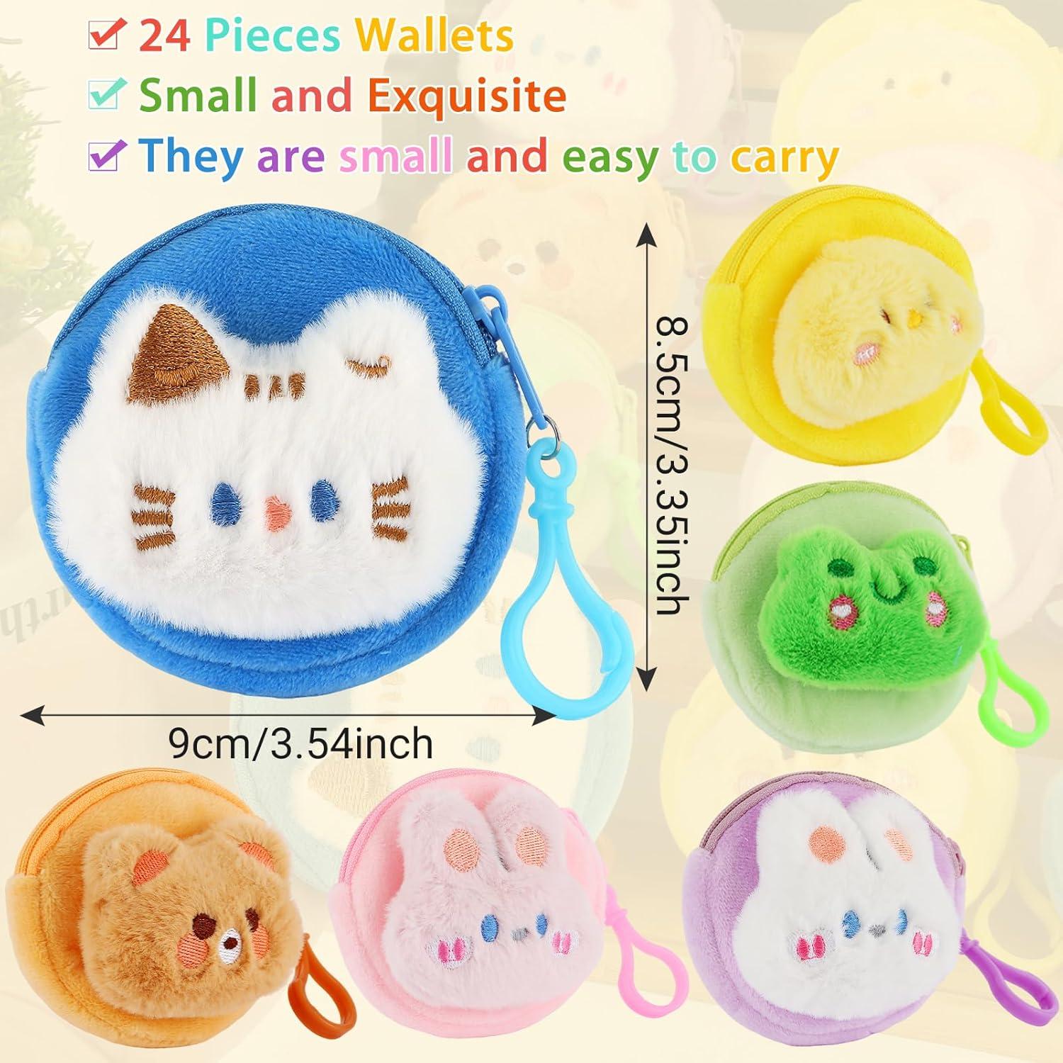 24 Monederos de Peluche Kawaii para Mujeres - Regalos Divertidos