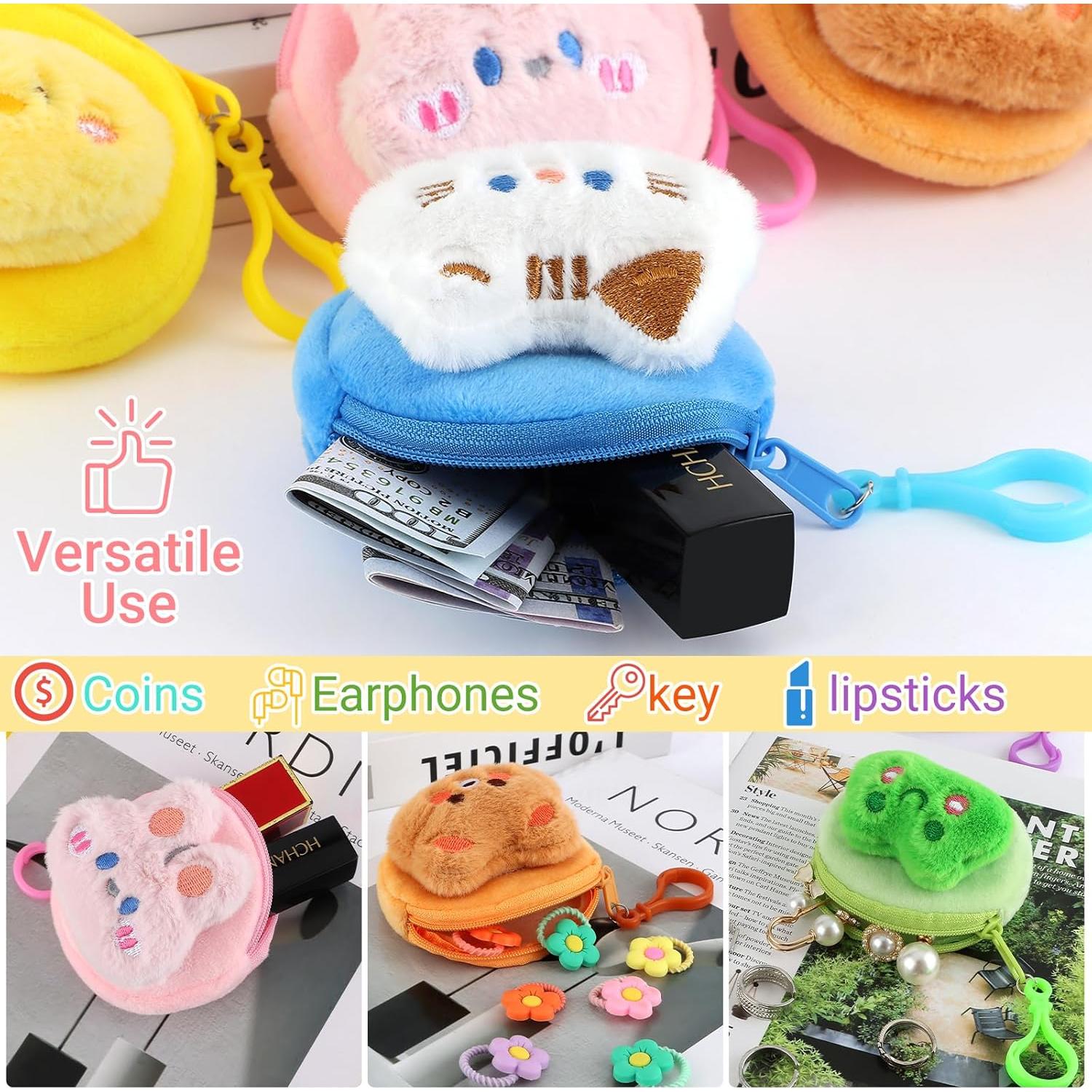 24 Monederos de Peluche Kawaii para Mujeres - Regalos Divertidos