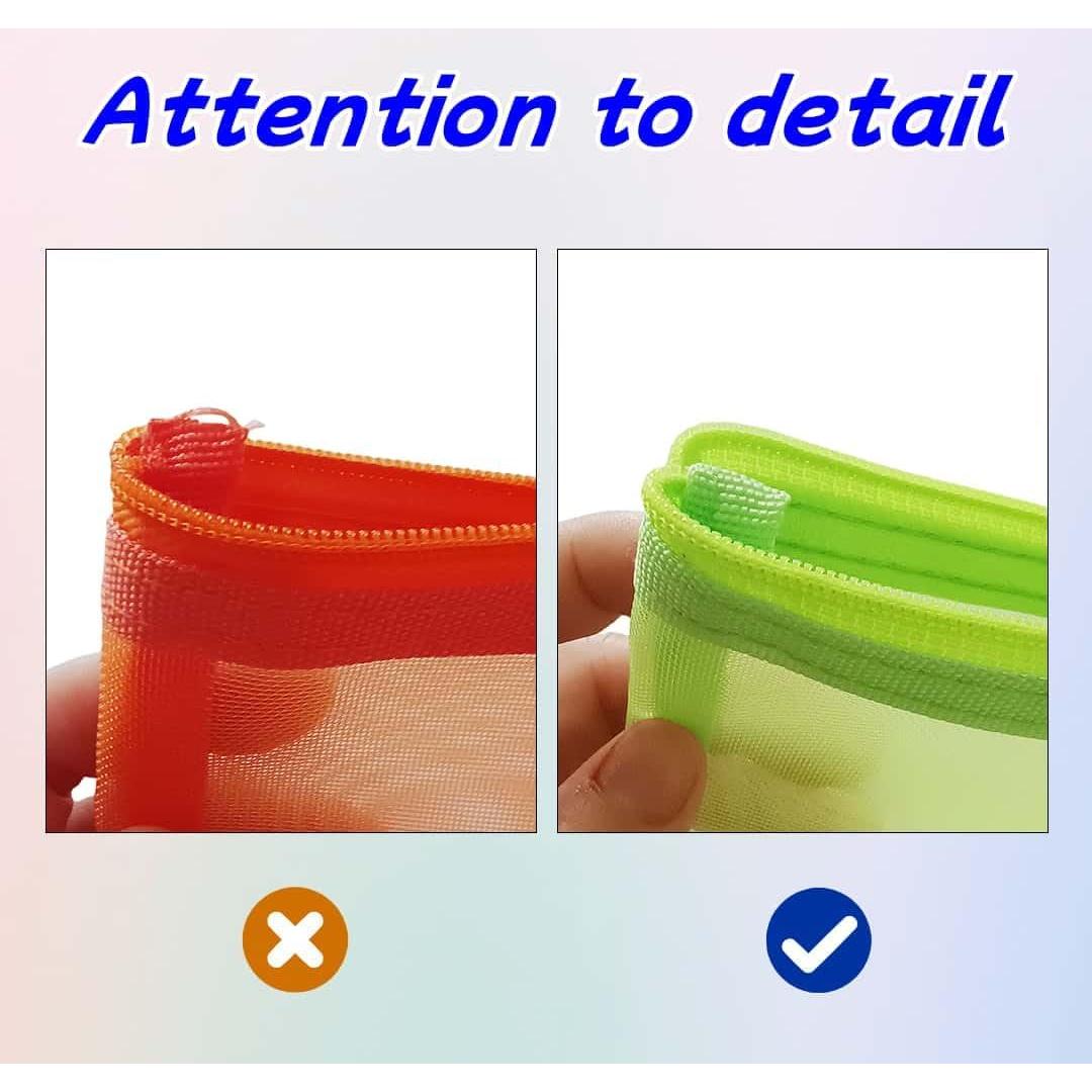 Paquete de 5 bolsas de malla con cremallera ZSlactp 13x10cm