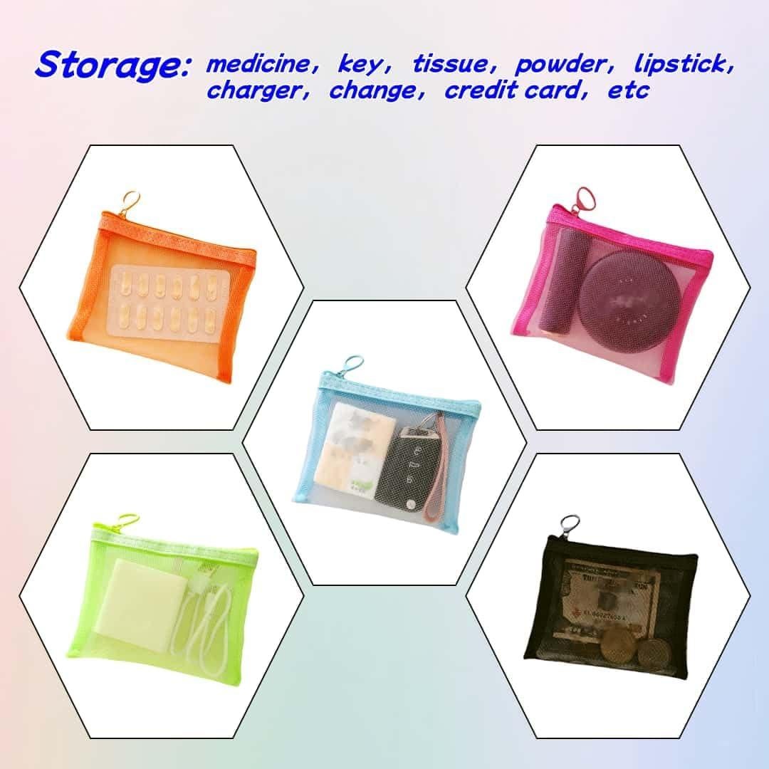 Paquete de 5 bolsas de malla con cremallera ZSlactp 13x10cm