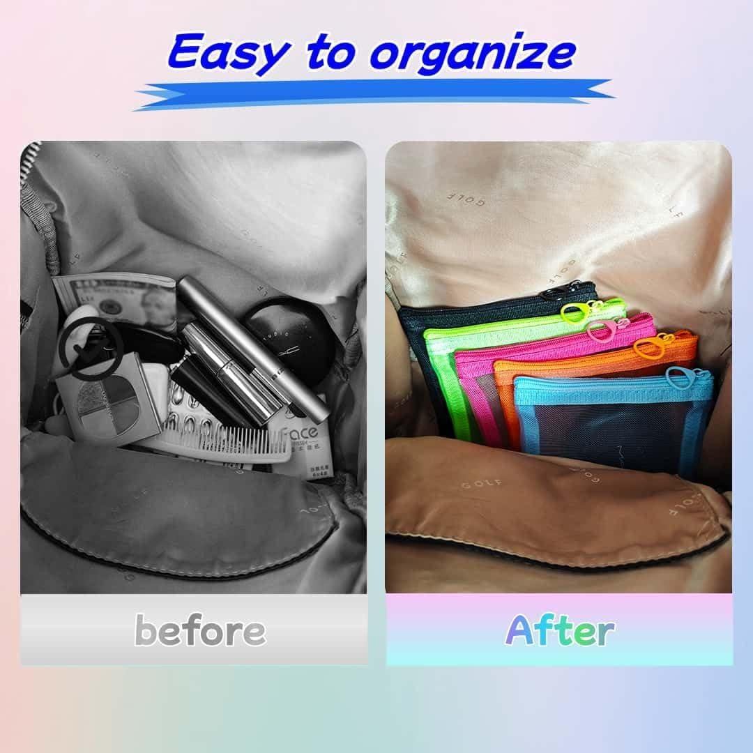 Paquete de 5 bolsas de malla con cremallera ZSlactp 13x10cm